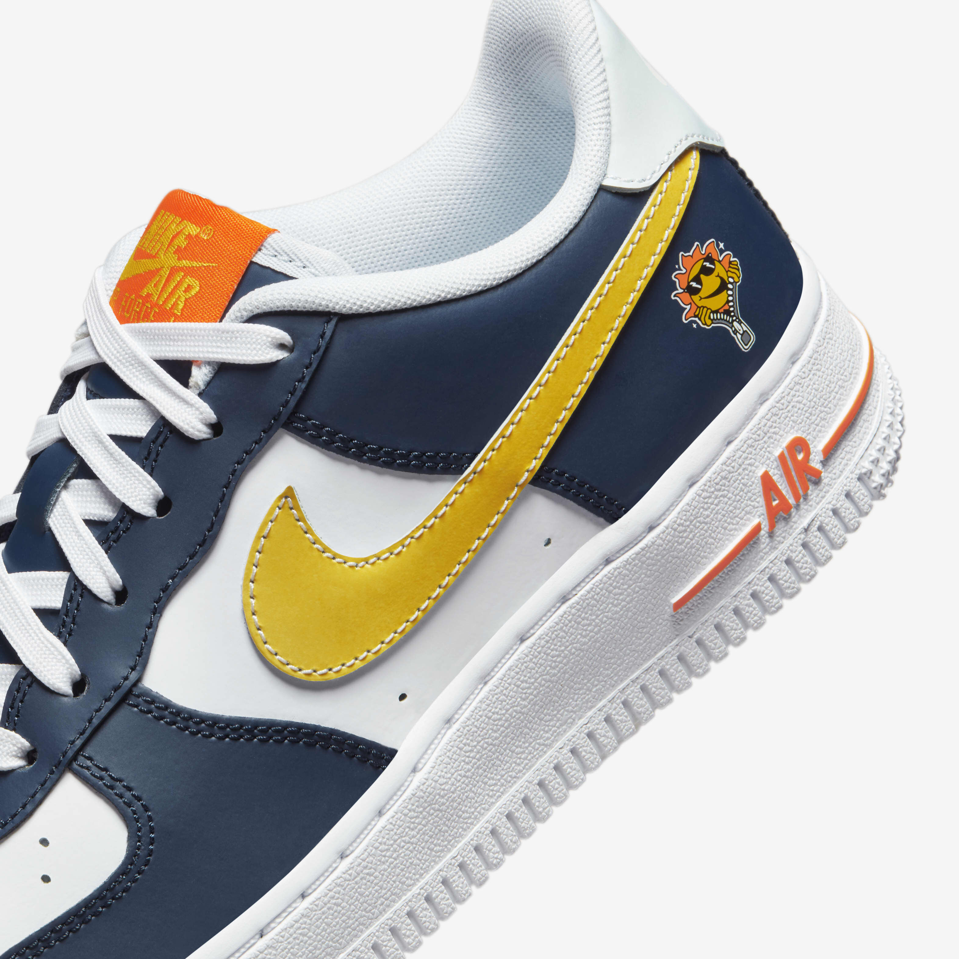 Buy Nike Air Force 1 LV8 Older Kids Shoes Midnight Navy Blue Tint Safety Orange White Nike Kuwait Official