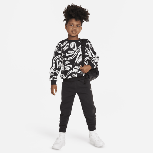 Lifestyle Tracksuits-Nike, Nike Sportswear Club Printed Set, Younger Kids' 2-Piece Crew Set