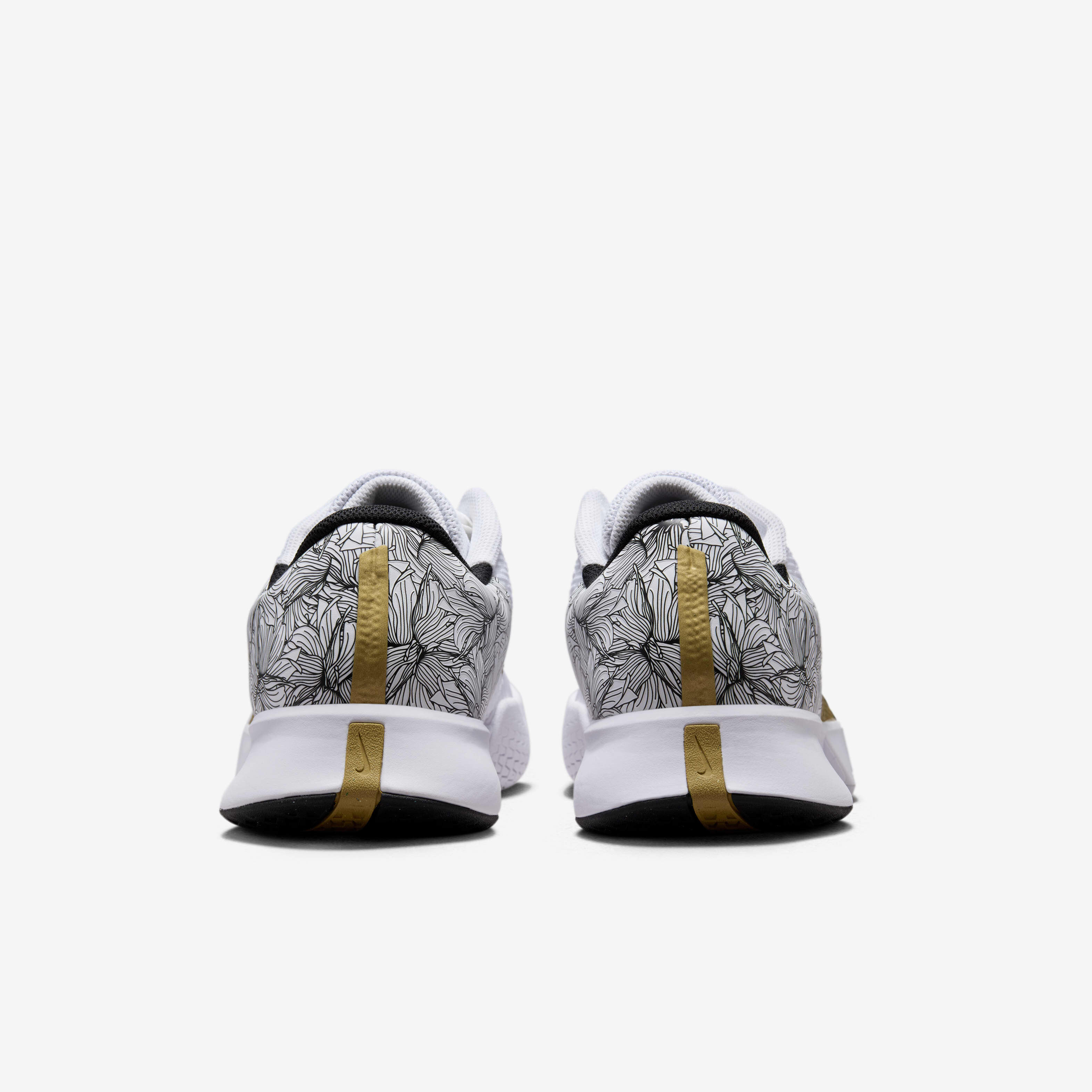 White shoes with gold numbers sale