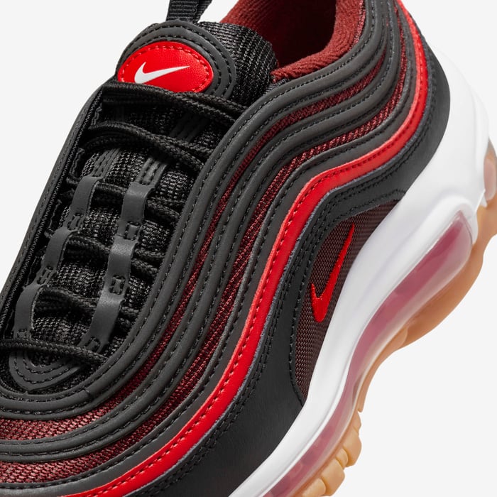 Buy Nike Air Max 97 Older Kids' Shoes Black/Dark Team Red/White