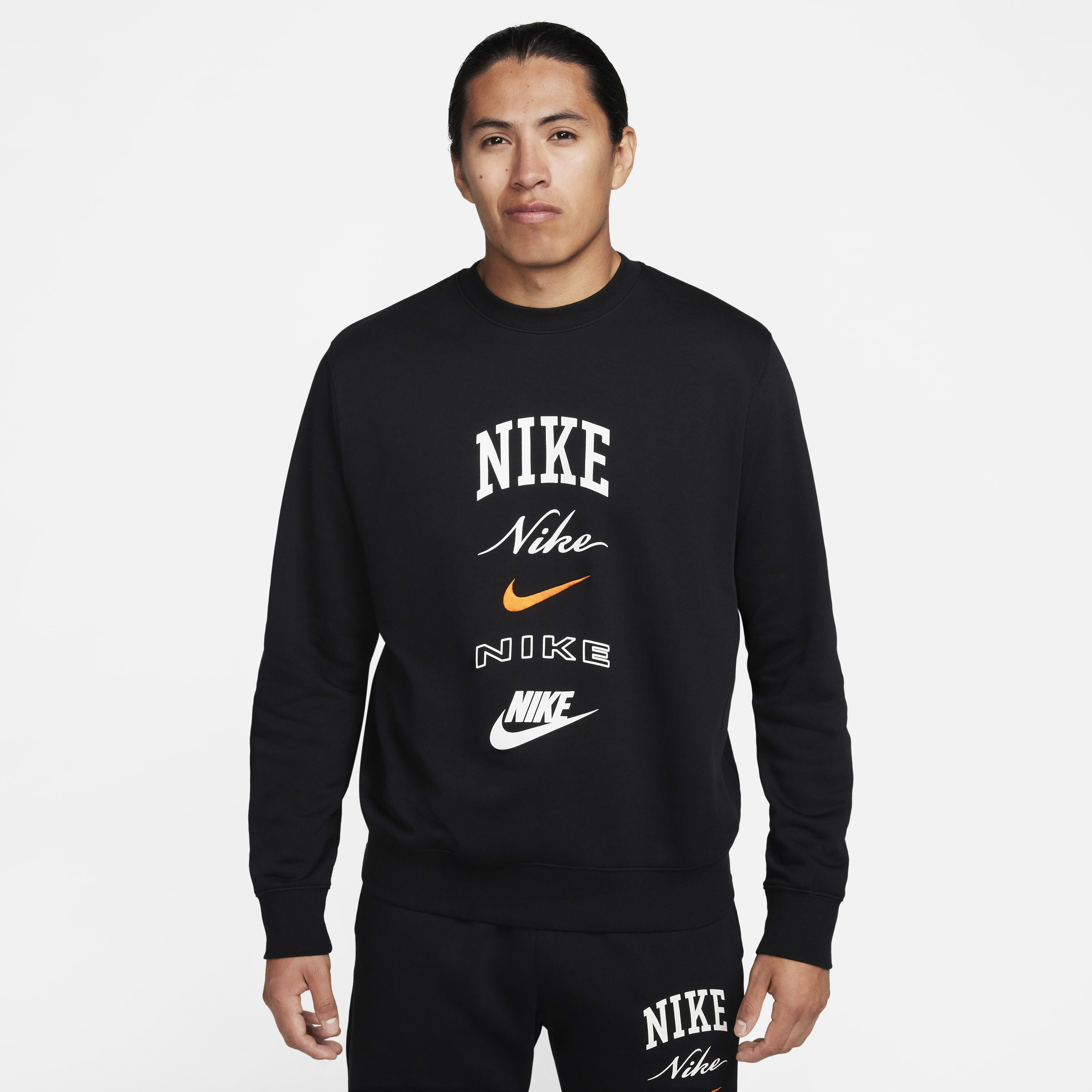 black and orange nike jumper