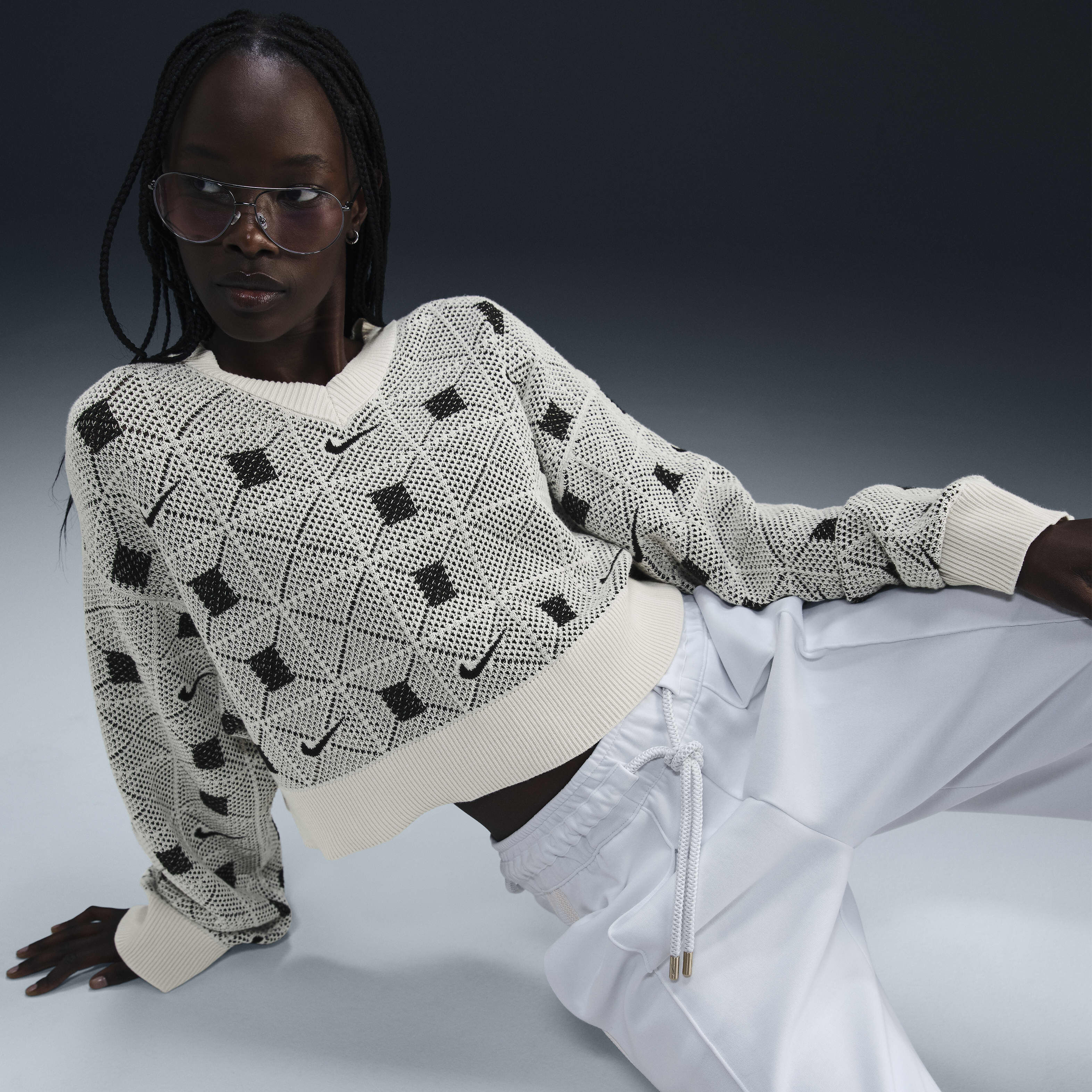 きなこ　0709 Buy Naomi Osaka Women's Engineered Knit Jumper - Pale Ivory
