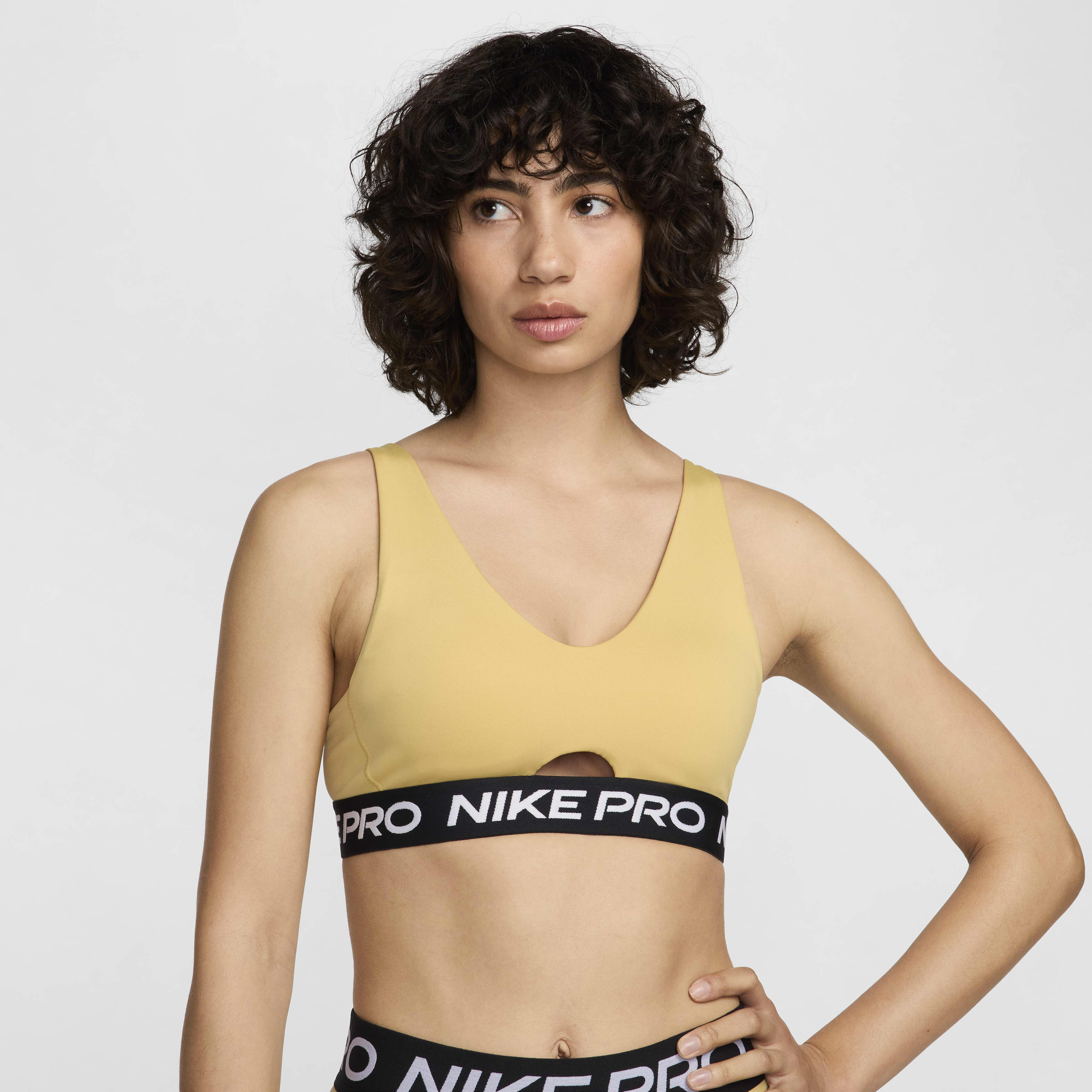 Buy Nike Pro Indy Plunge Women s Medium Support Padded Sports Bra Nike Kuwait Official