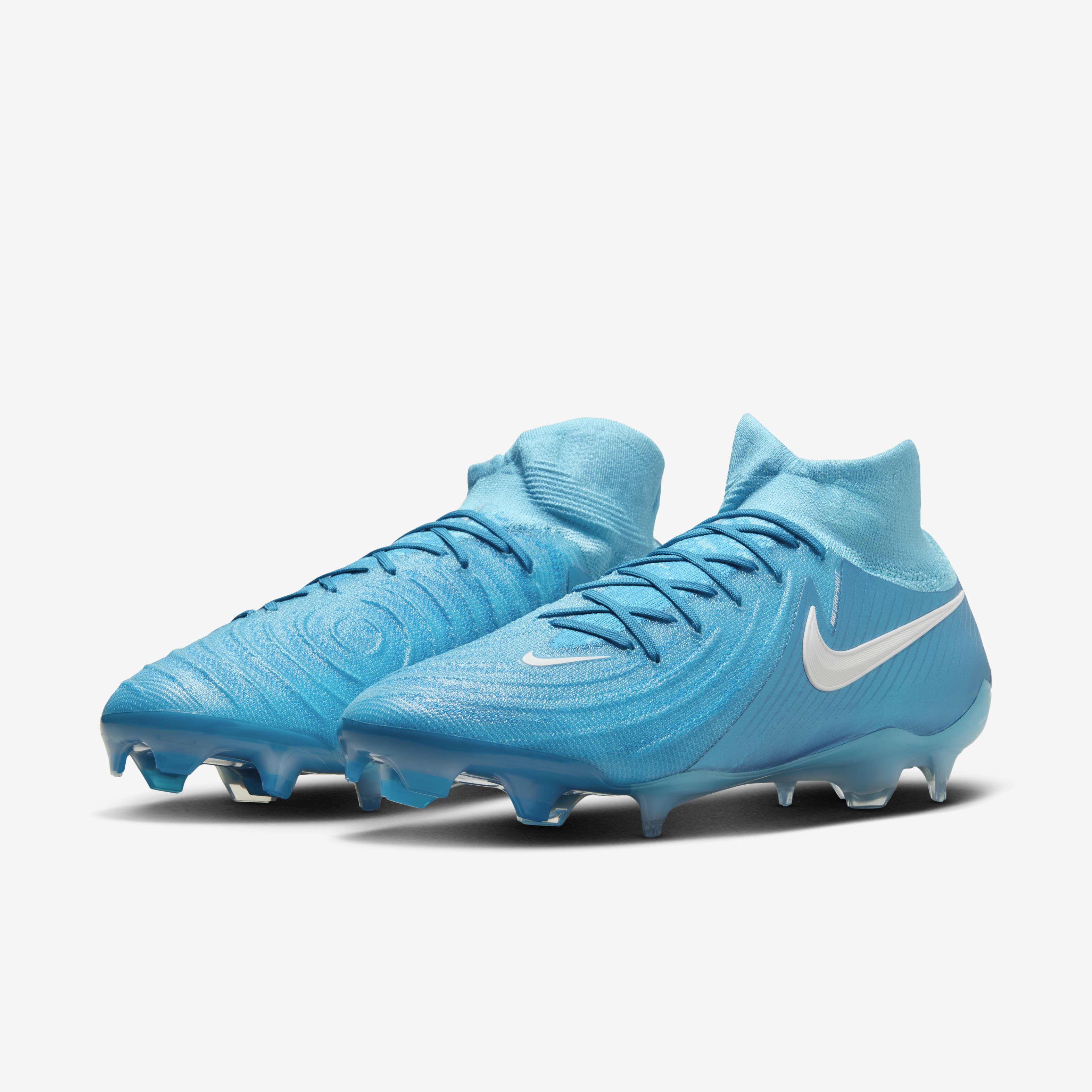 Nike football boots blue and white sales
