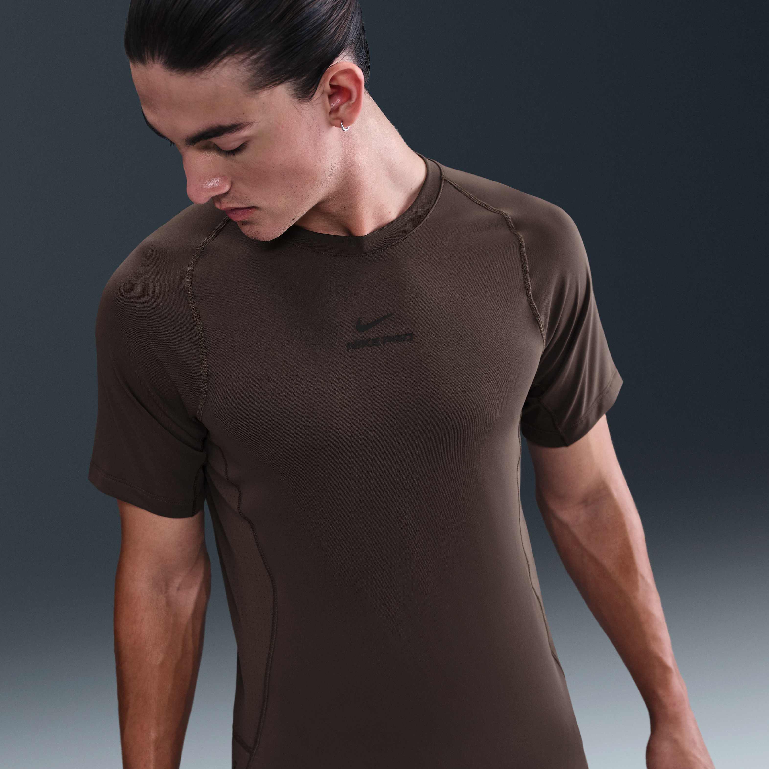 brown dri fit shirt