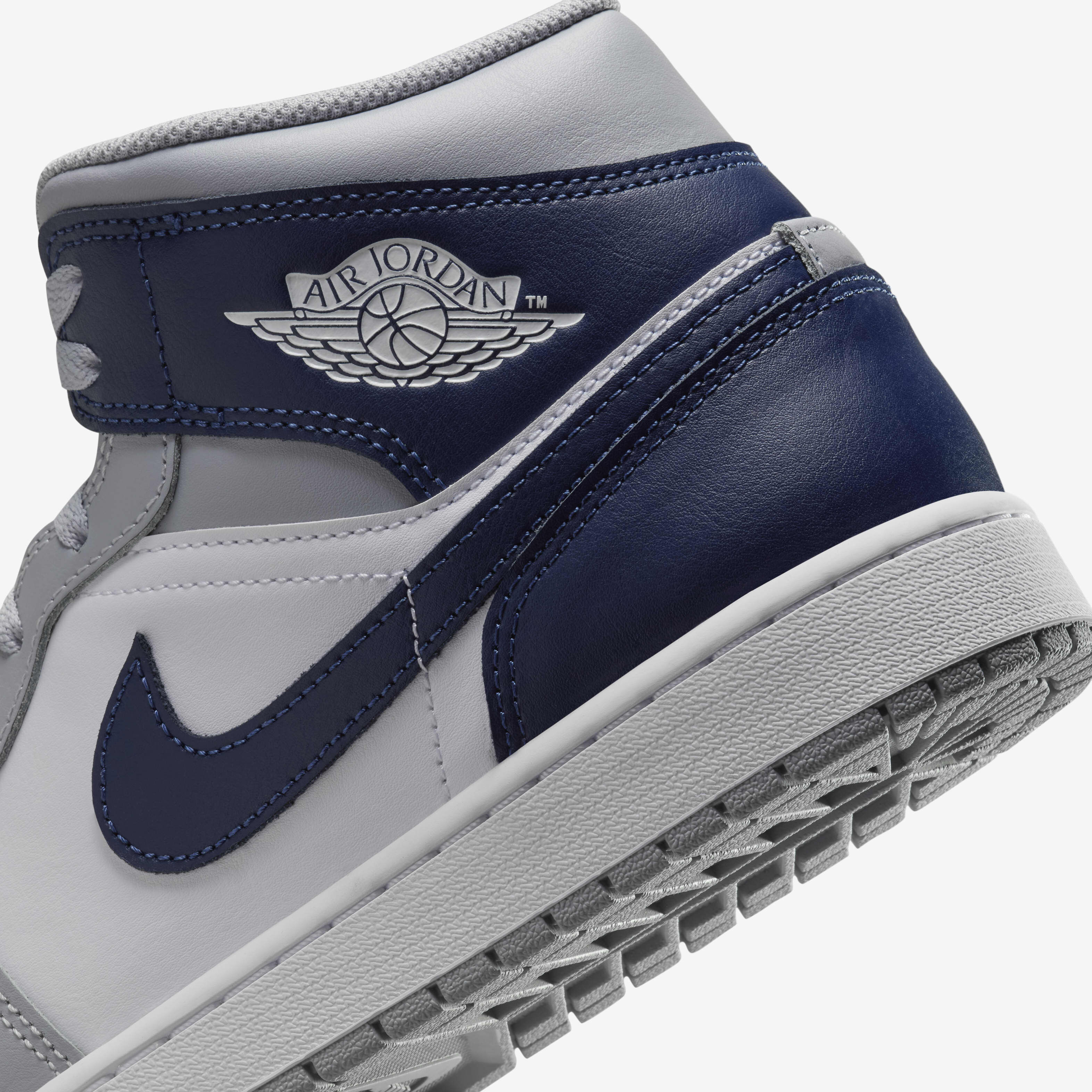 Buy Air Jordan 1 Mid Men s Shoes White Wolf Grey Midnight Navy Nike Kuwait Official