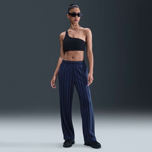 Women's Tracksuit Bottoms-Nike, Nike Sportswear, Women's Mid-Rise Loose Jacquard Striped Tracksuit Bottoms