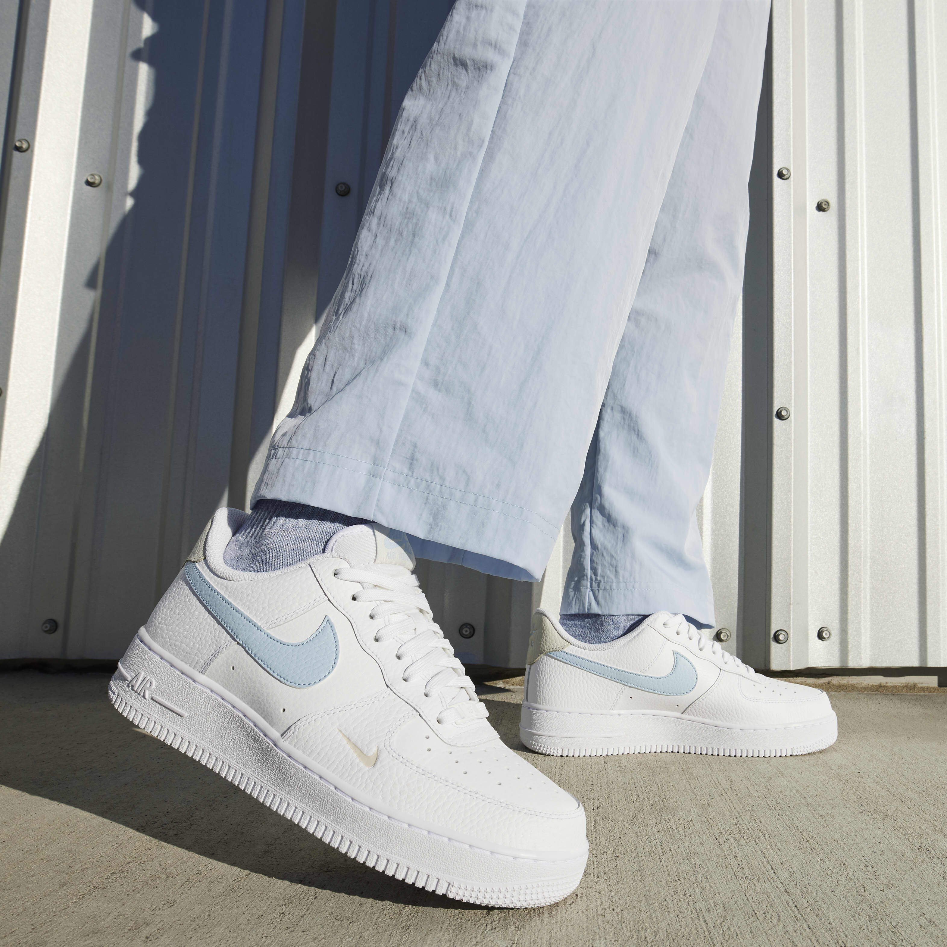 大人気 ★NIKE★ WMNS AIR FORCE 1 07 WHITE/LIGHT ARMOURY BLUE Nike Air Force 1 '07 Light Armoury Blue for Sale