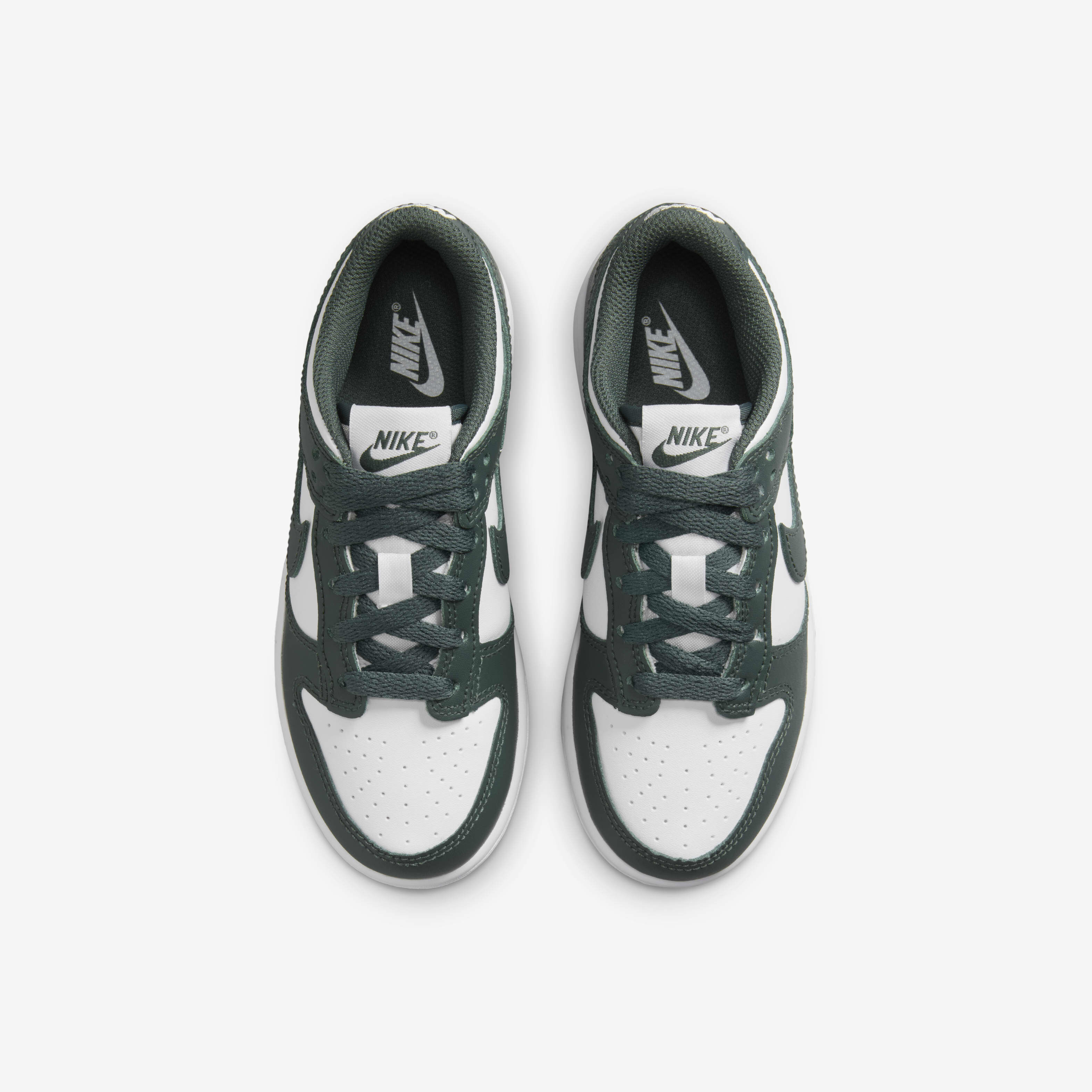 Buy Nike Dunk Low Younger Kids' Shoes White/White/Vintage Green