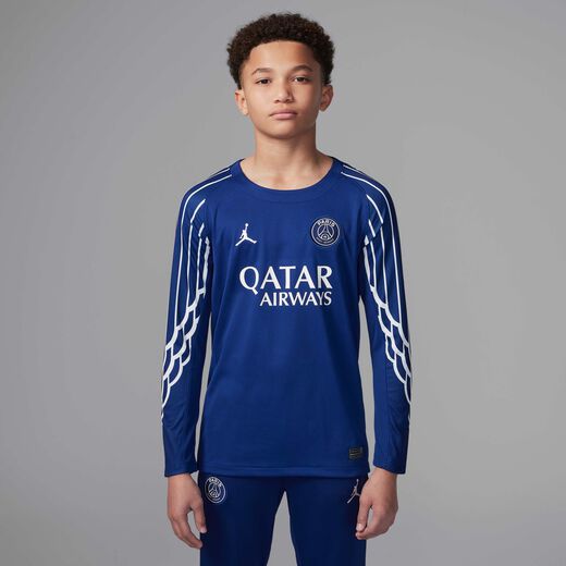 Jordan Tops & T-Shirts-JRDN, Paris Saint-Germain 2024/25 Stadium Fourth, Older Kids' Jordan Dri-FIT Football Replica Long-Sleeve Shirt