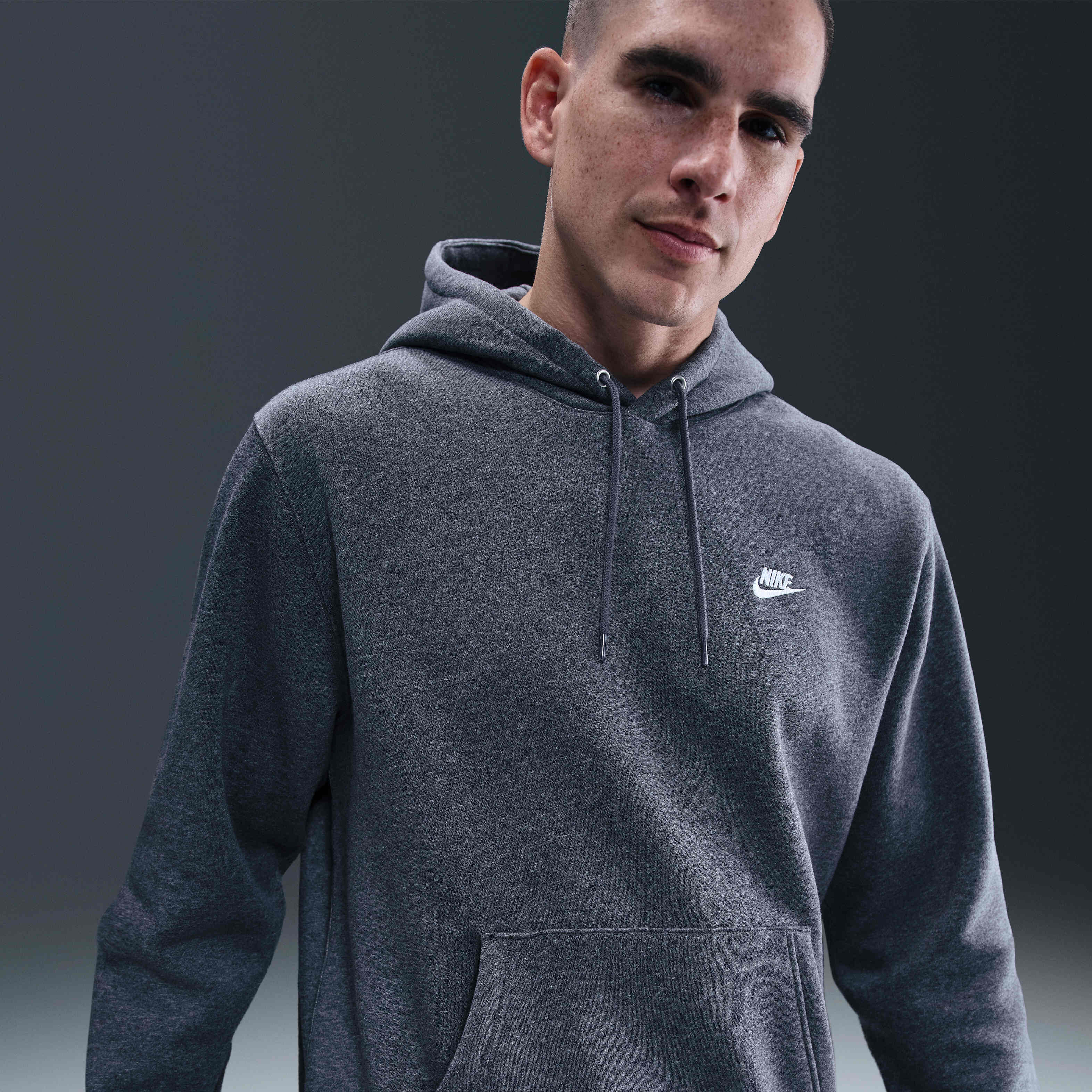 メンズウェア CLUBHAUS Fleece 1/4 Pullover Gray/Black Buy Nike Club Men's Pullover Fleece Hoodie - Charcoal Heather/Iron