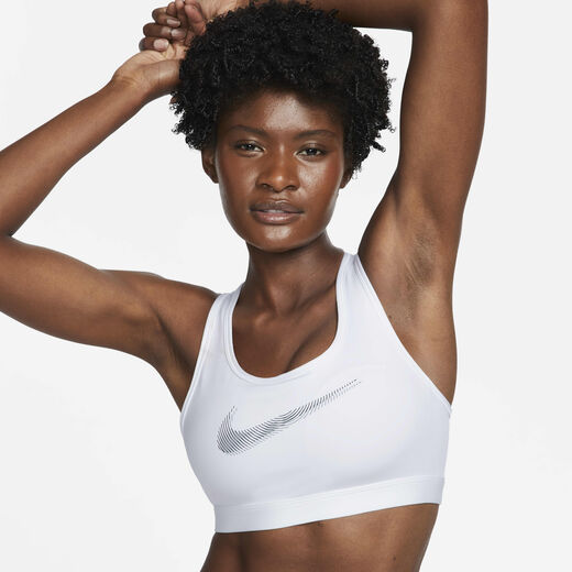 Sports Bras-Nike, Nike Swoosh Medium-Support, Women's Padded Graphic Sports Bra