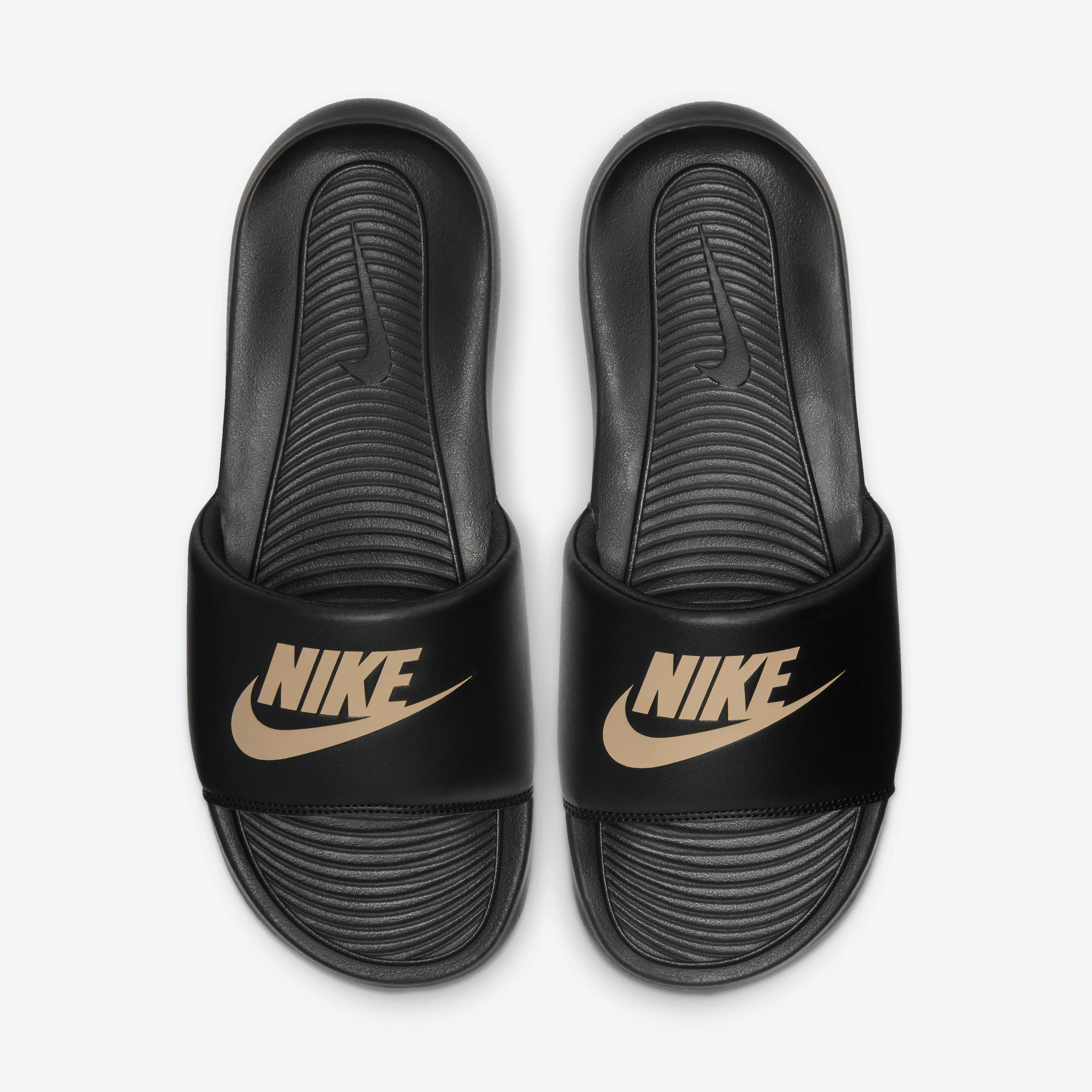 Men's nike black gold slides new arrivals