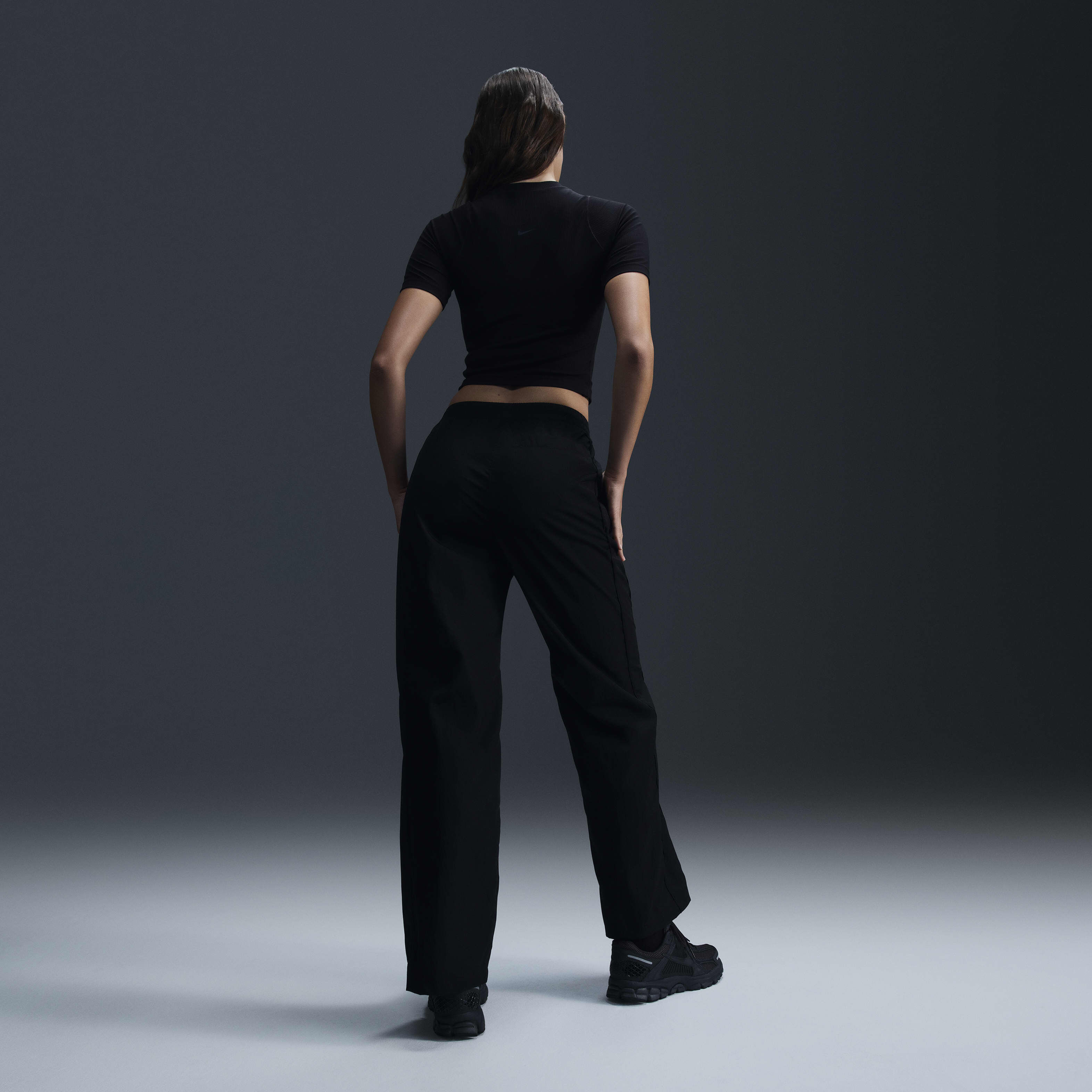 Buy Nike Windrunner Women s High Waisted Woven Open Hem Trousers Nike Kuwait Official