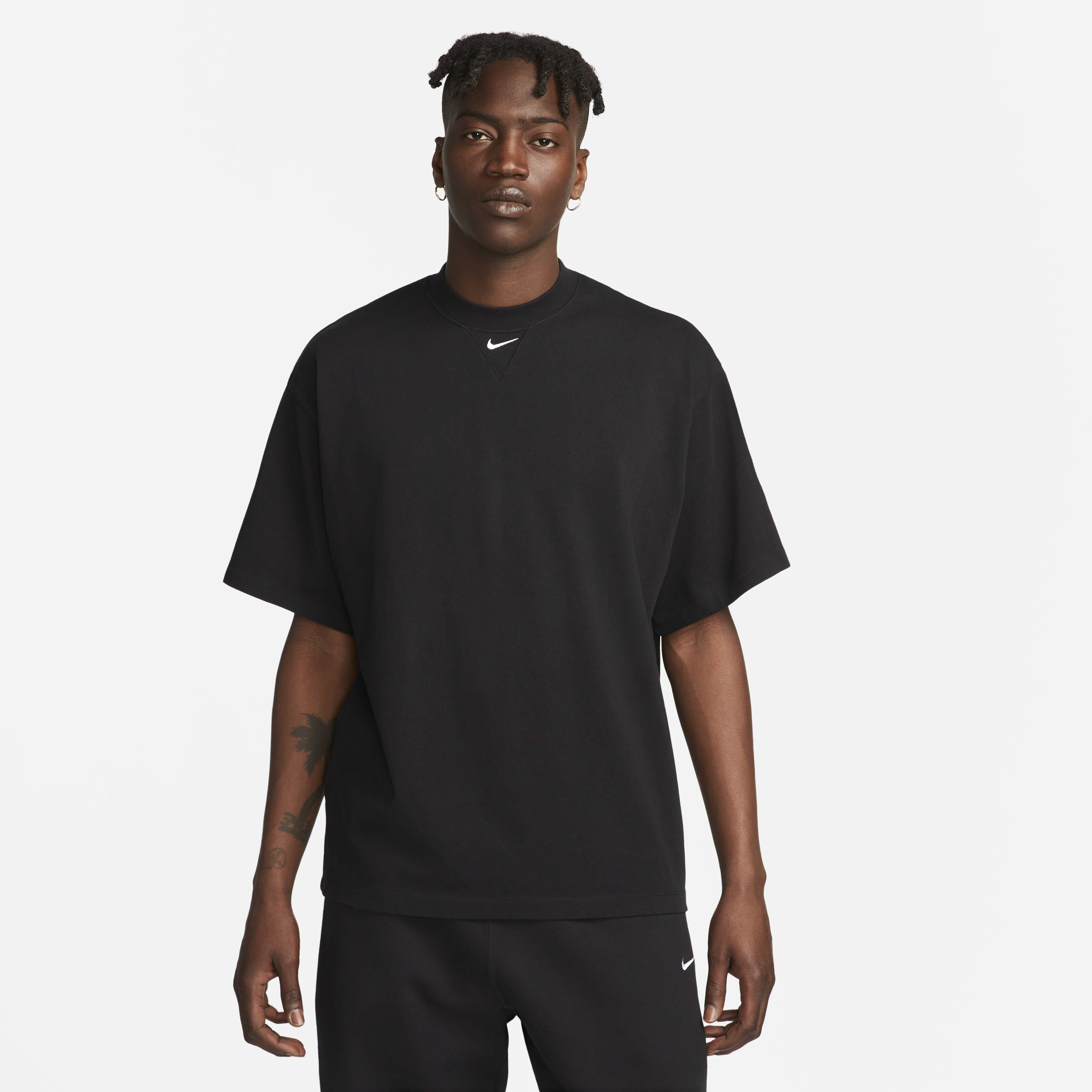 nike swoosh top black