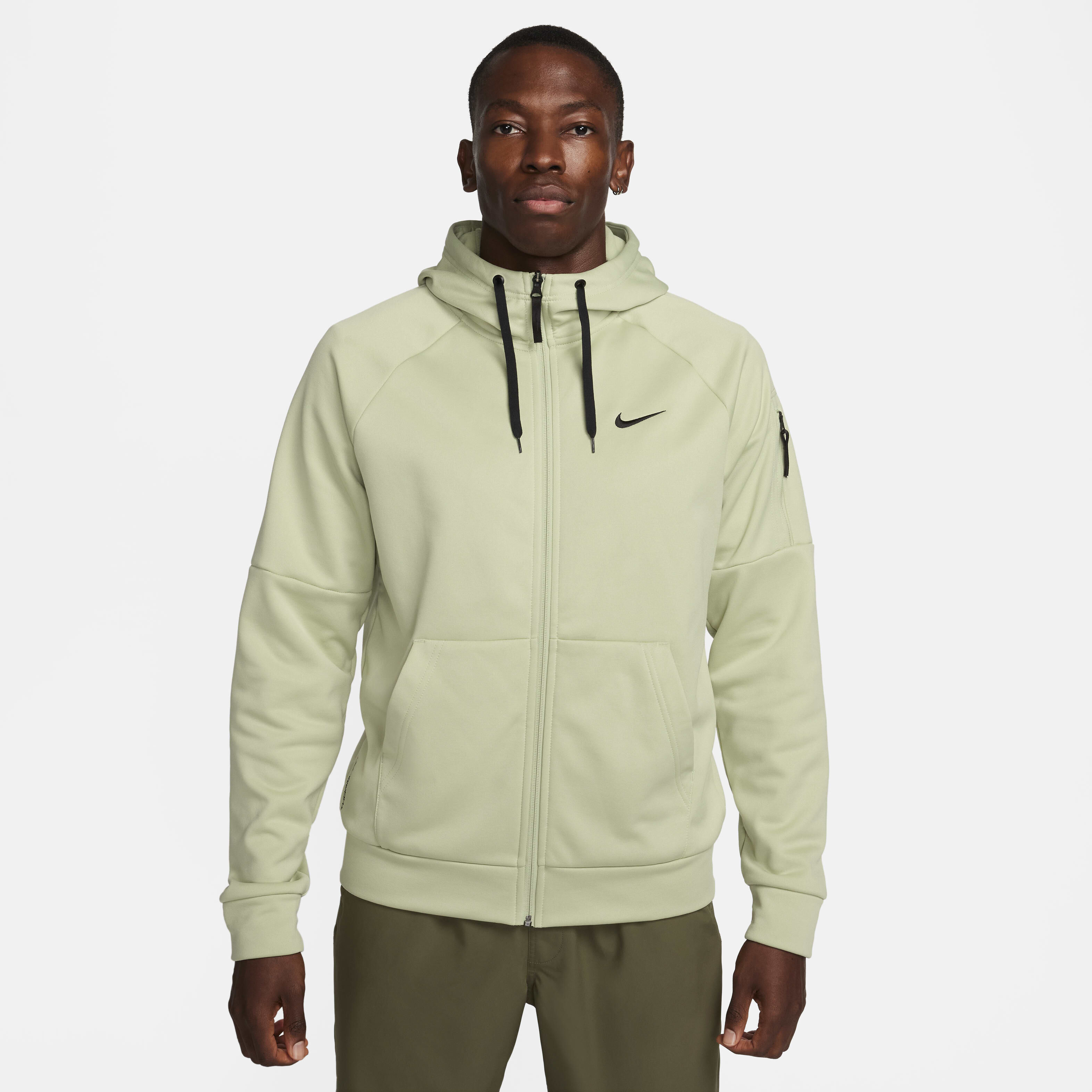 Buy Nike Therma Men s Therma FIT Full Zip Fitness Top Olive Aura Olive Aura Black Nike Kuwait Official