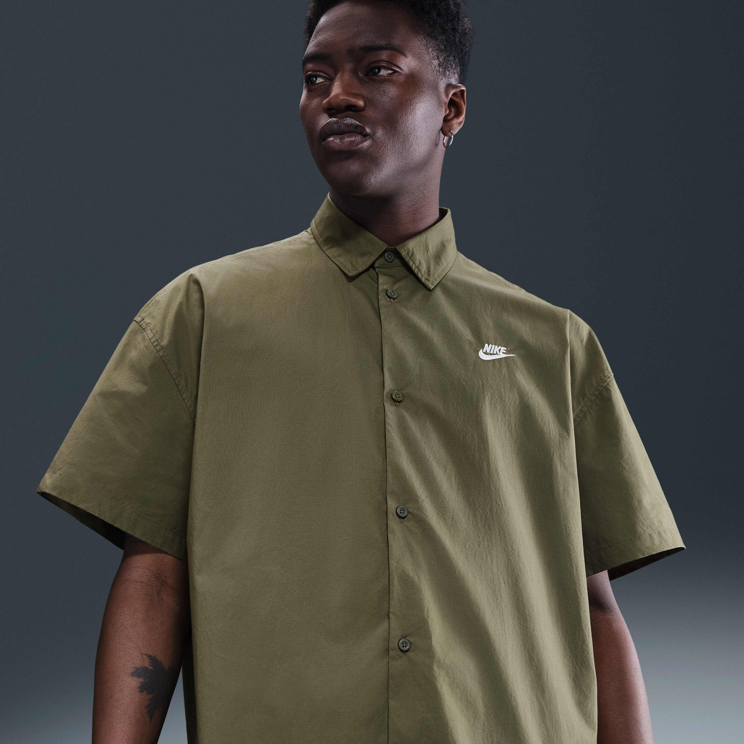 olive green shirt mens nike