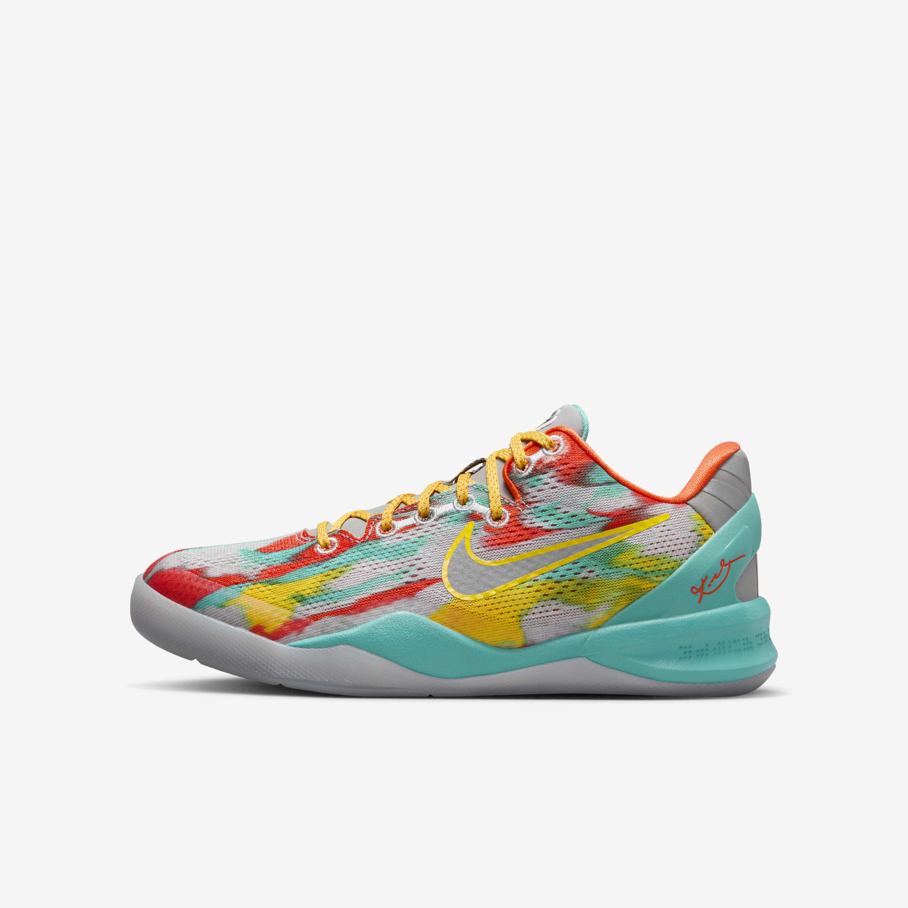 Buy Kobe 8 Older Kids Basketball Shoes Stadium Grey Tour Yellow Metallic Silver Nike Kuwait Official