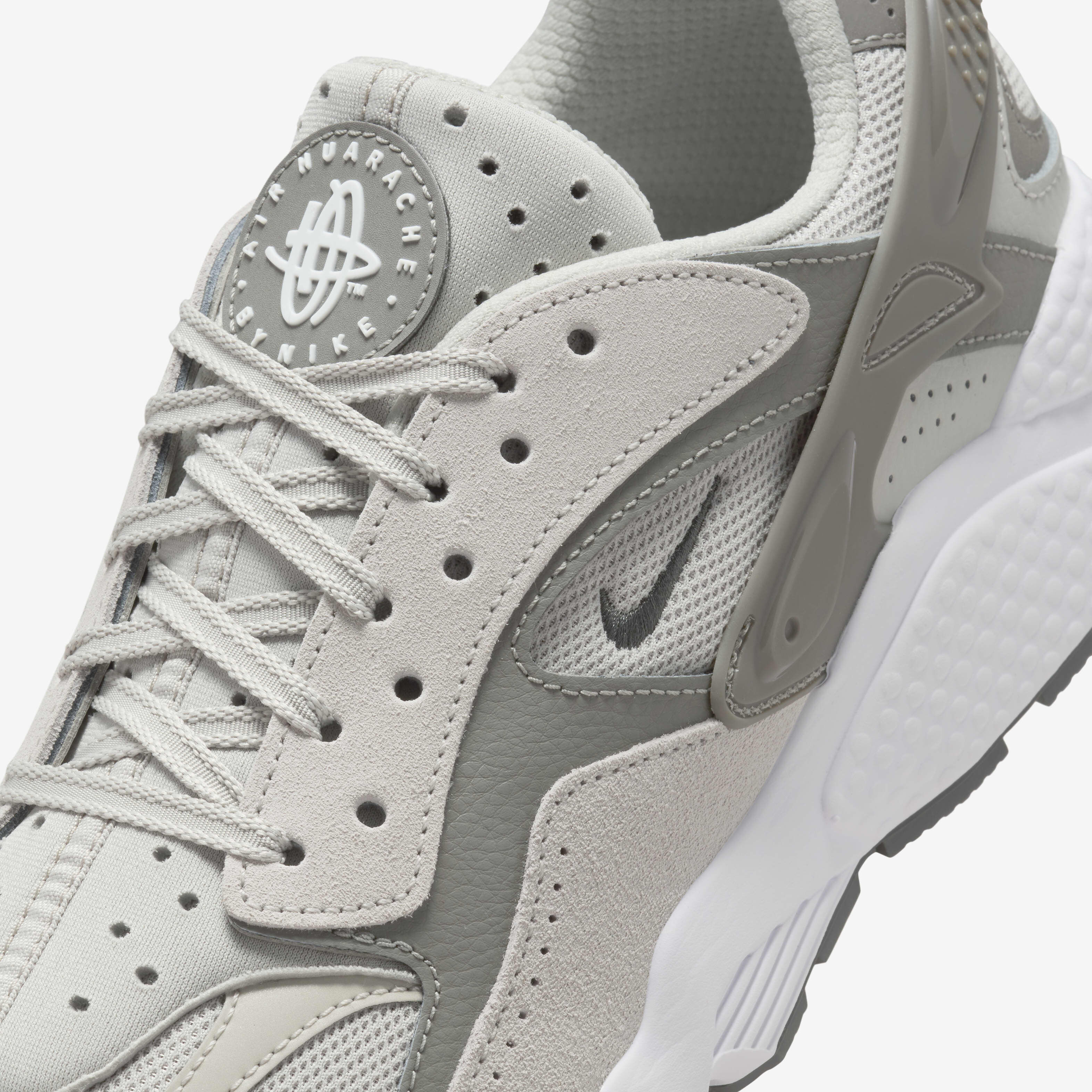 gray and white huaraches