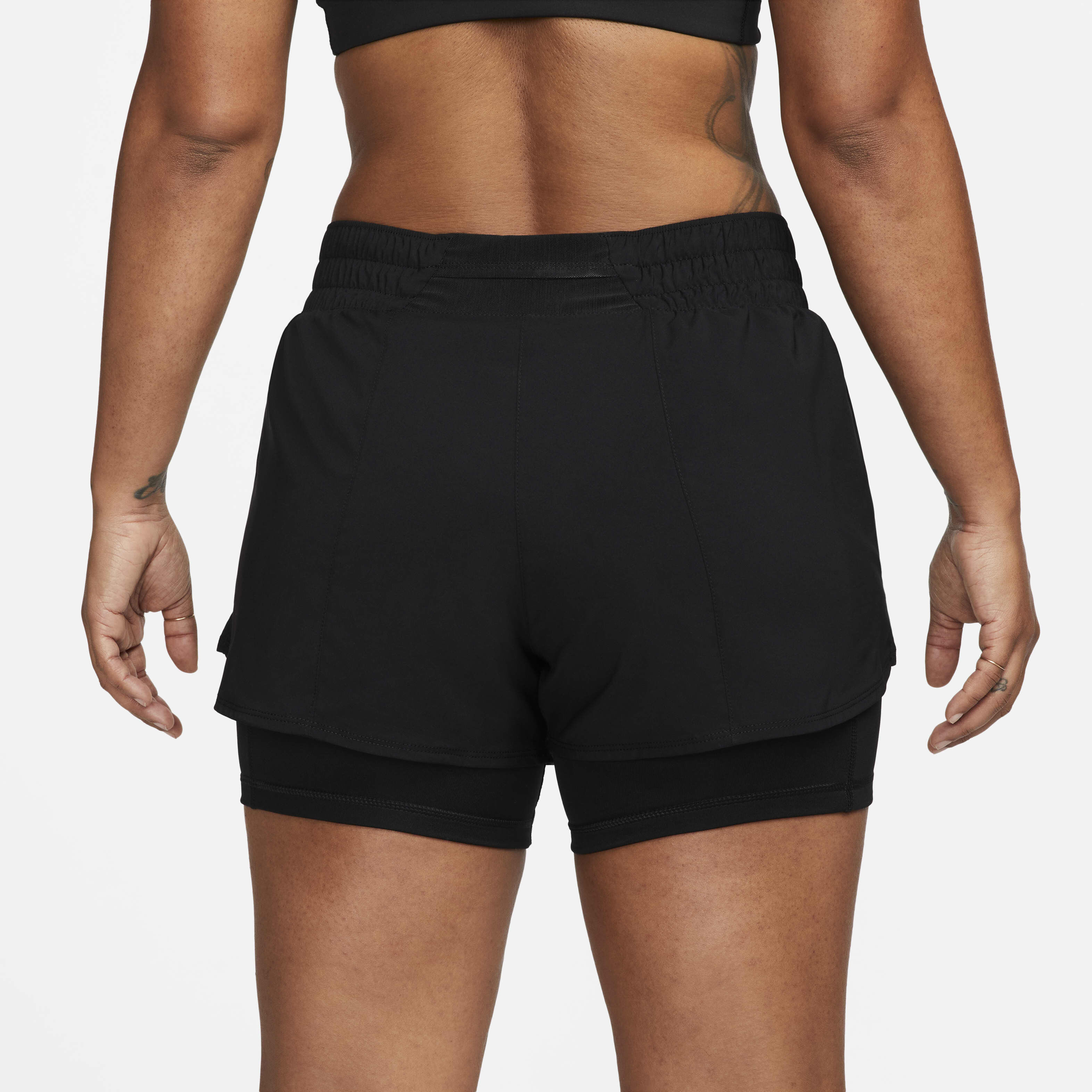 ★Nike★ Dry fit one mid rise 3 inch 2 in 1 shorts W black D Nike One Dri-FIT Mid Rise 3 inch Womens Shorts – SportsPower