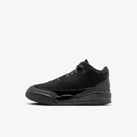 Air Jordan 3 Retro-JRDN, Air Jordan 3 'Black Cat', Younger Kids' Shoes
