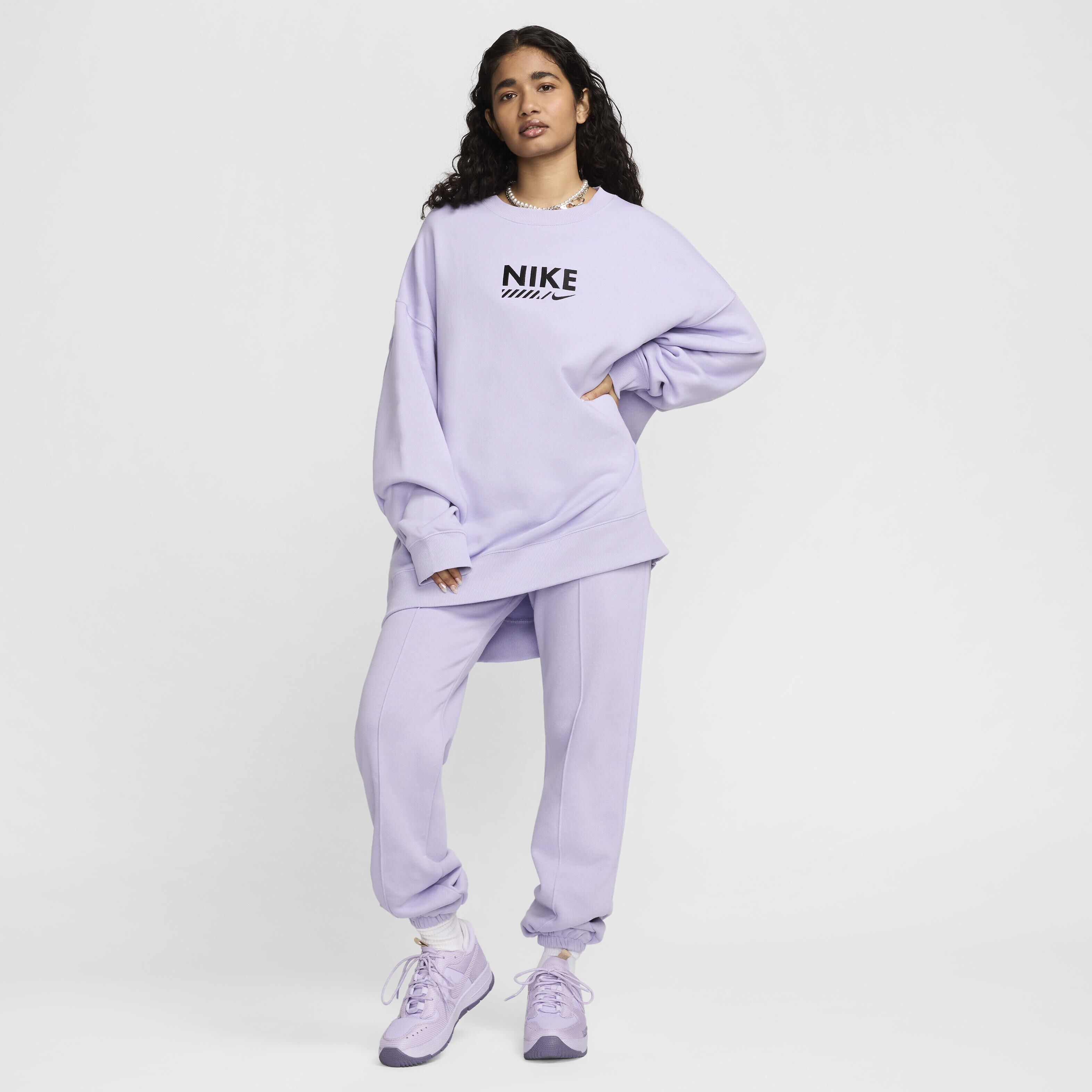 Buy Nike Sportswear Women s Oversized Fleece Crew Neck Sweatshirt Nike Kuwait Official