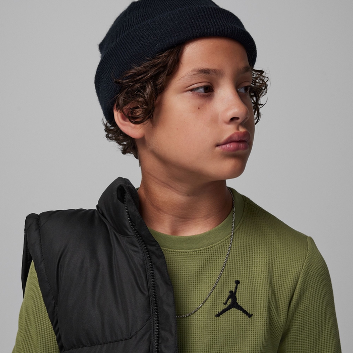 Jordan MJ Essentials Waffle Knit Long Sleeve Tee image number 1 Jordan MJ Essentials Waffle Knit Long Sleeve Tee image number 1