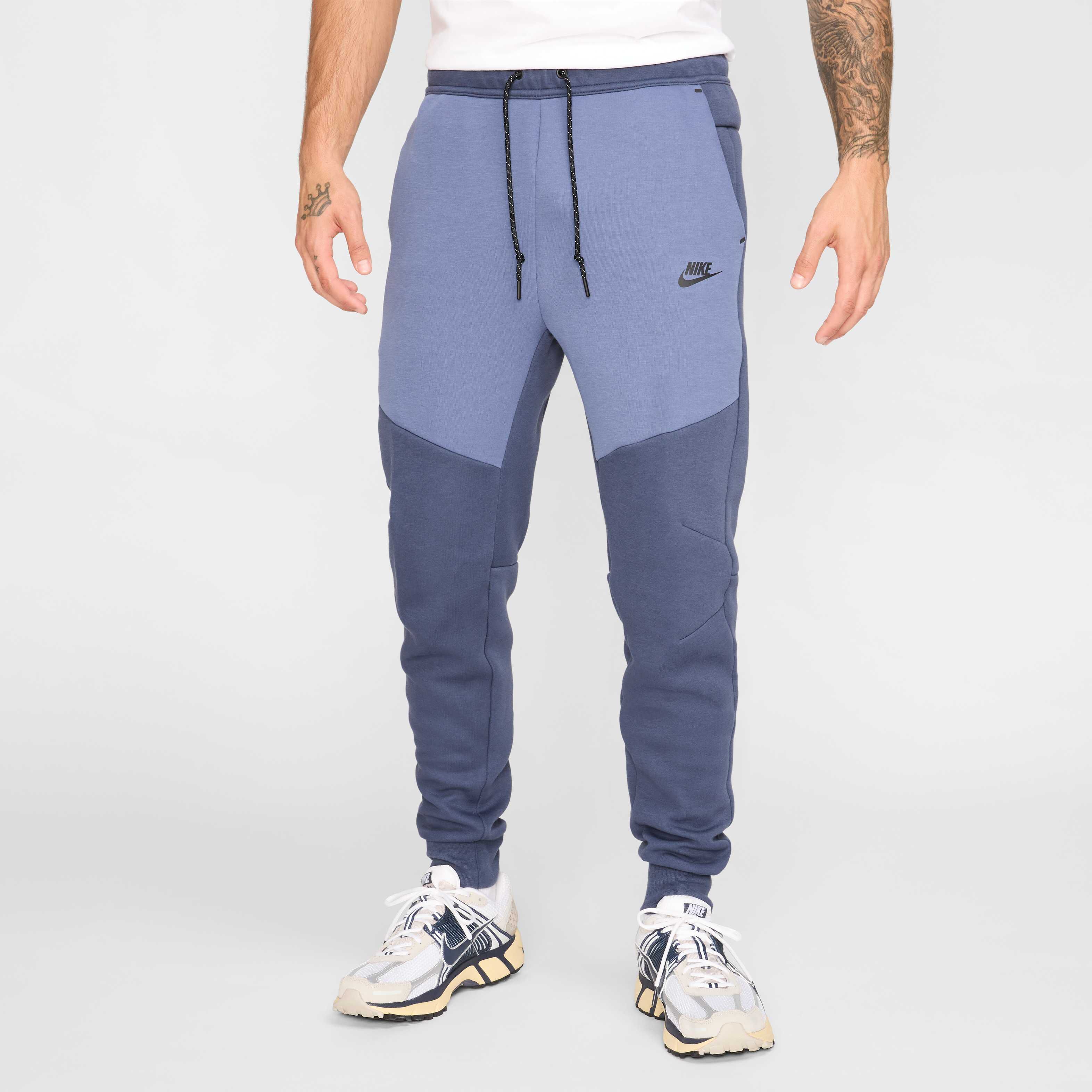 nike tech fleece joggers blue and black