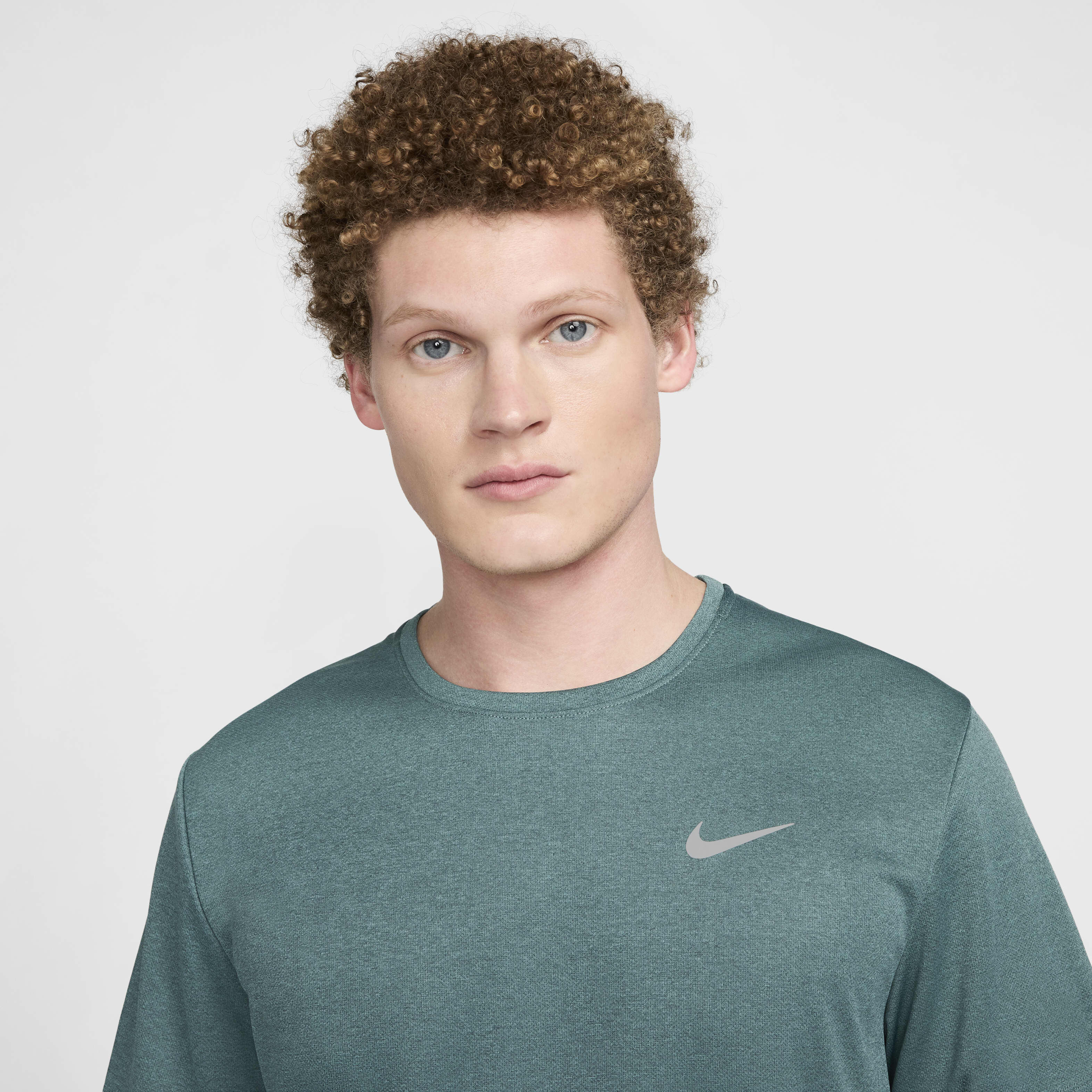 Buy Nike Miler Men s Dri FIT UV Short Sleeve Running Top Bicoastal Vintage Green Nike Kuwait Official