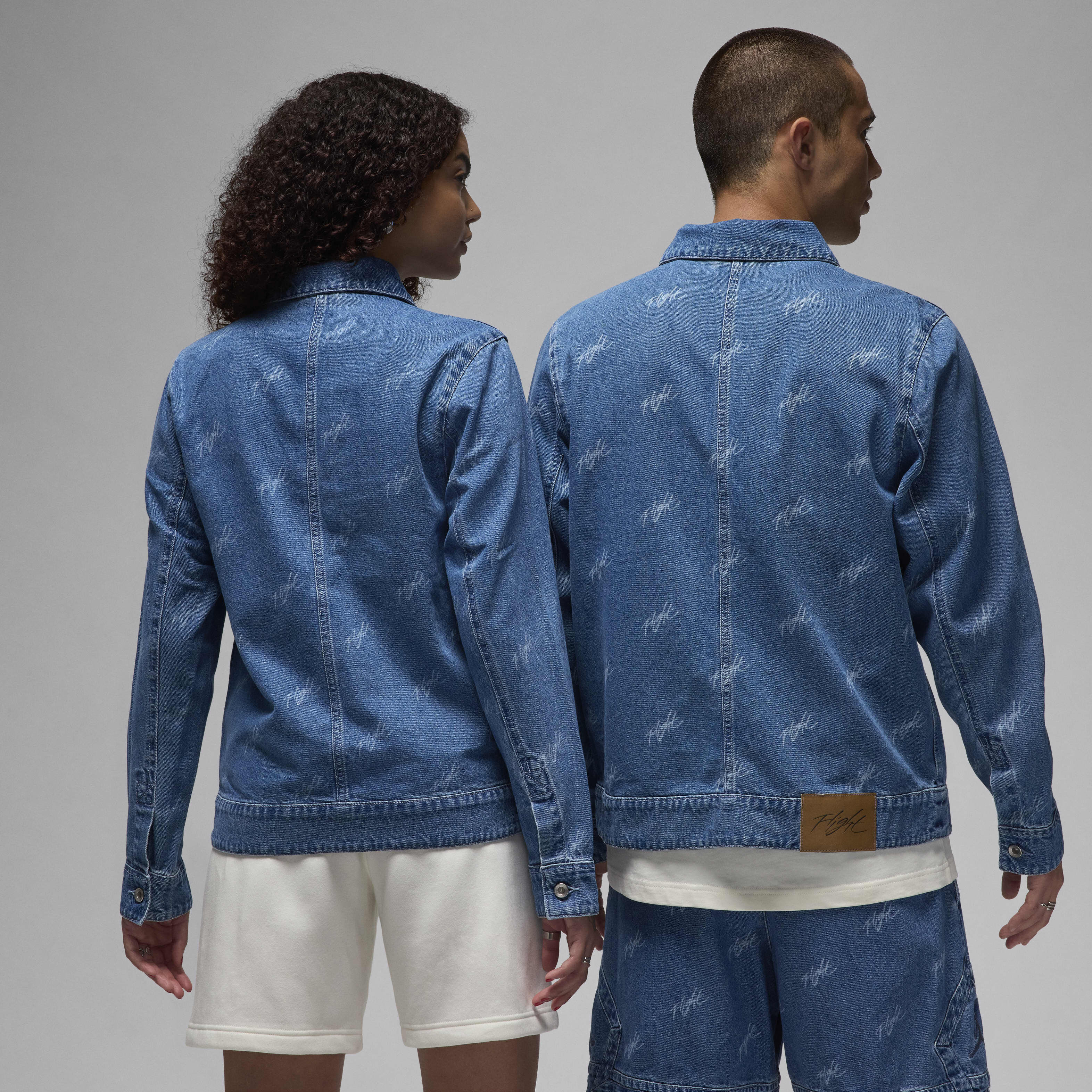 Nike Men's Jordan Flight Heritage Denim Jacket L Blue at