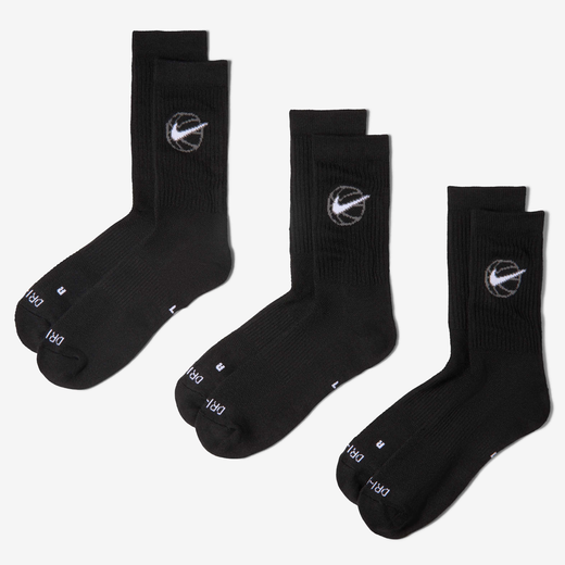 Accessories & Equipment-Nike, Nike Everyday Crew, Basketball Socks (3 Pairs)