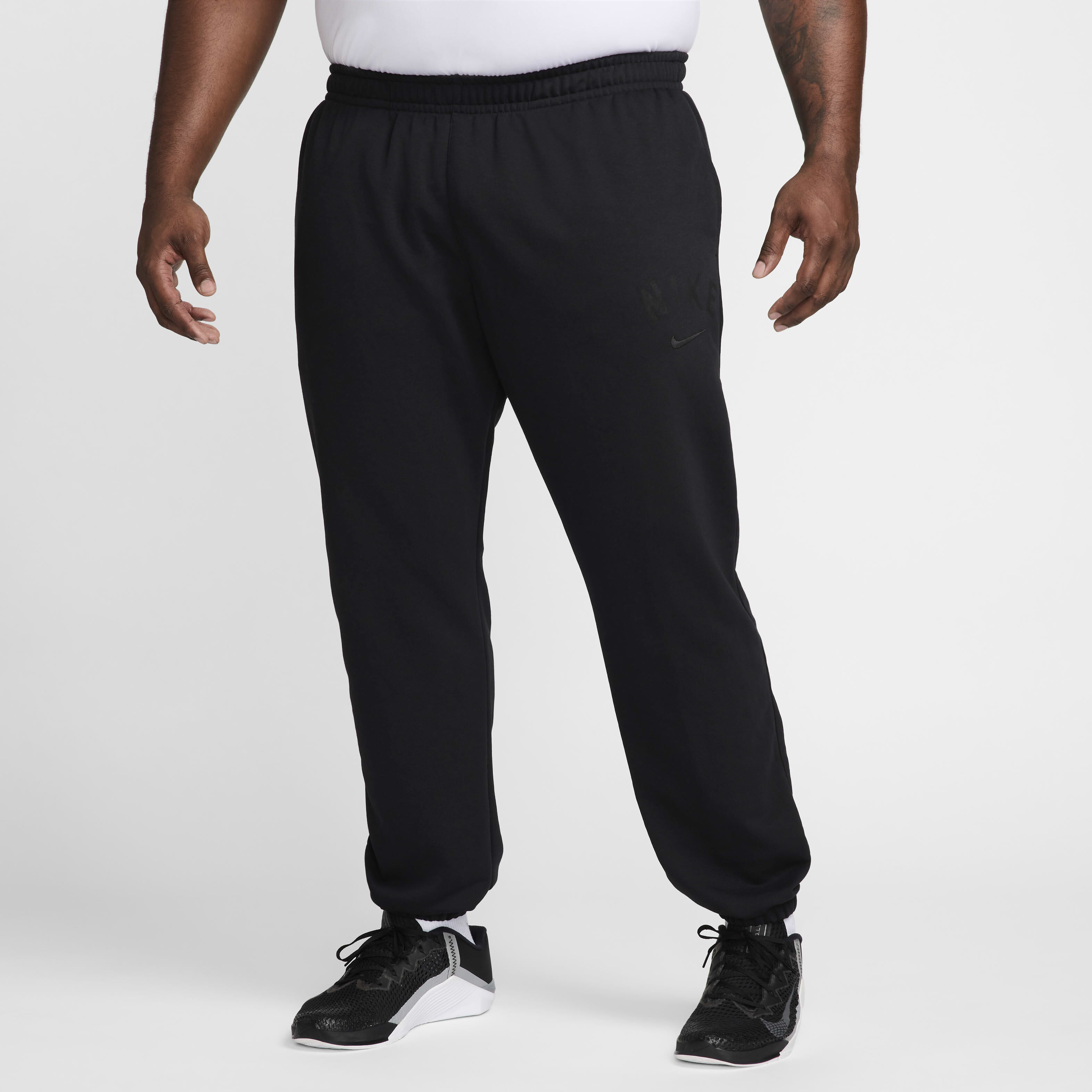 Buy Nike Swoosh Men s Dri FIT Fleece Fitness Joggers Black Black Nike Kuwait Official