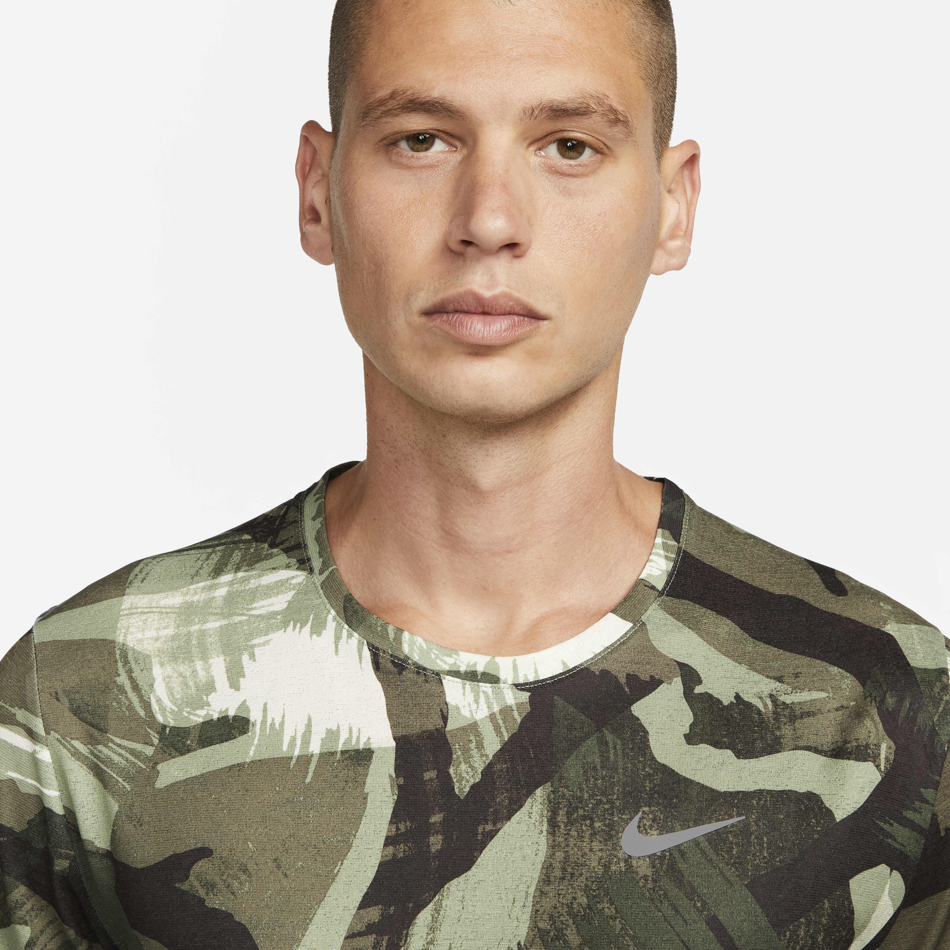 Buy Nike Dri FIT Miler Men s Short Sleeve Camo Running Top Nike Kuwait Official
