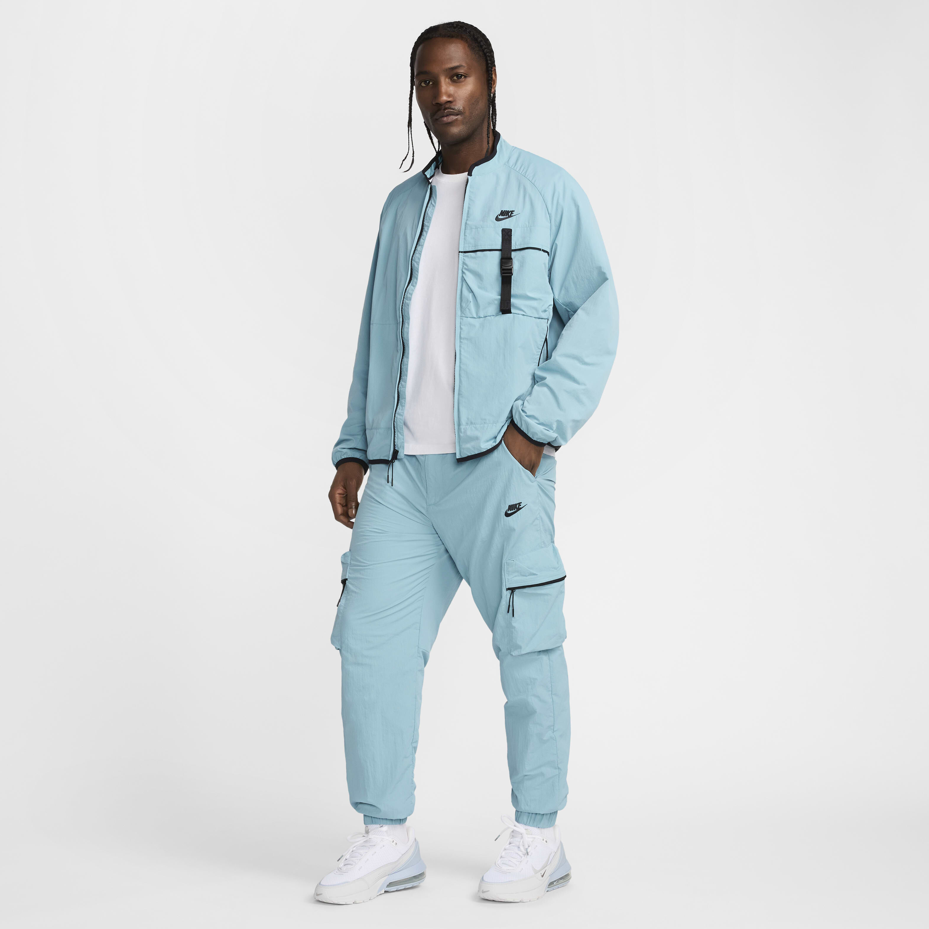 Buy Nike Tech Men s Woven Cargo Trousers Denim Turquoise Black Nike Kuwait Official