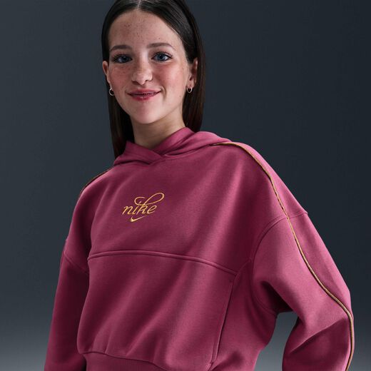 هودي وسويت شيرت للأطفال-نايكي, نايكي سبورتسوير كلوب فليس, هودي بوكسي للأطفال الكبار (للبنات)