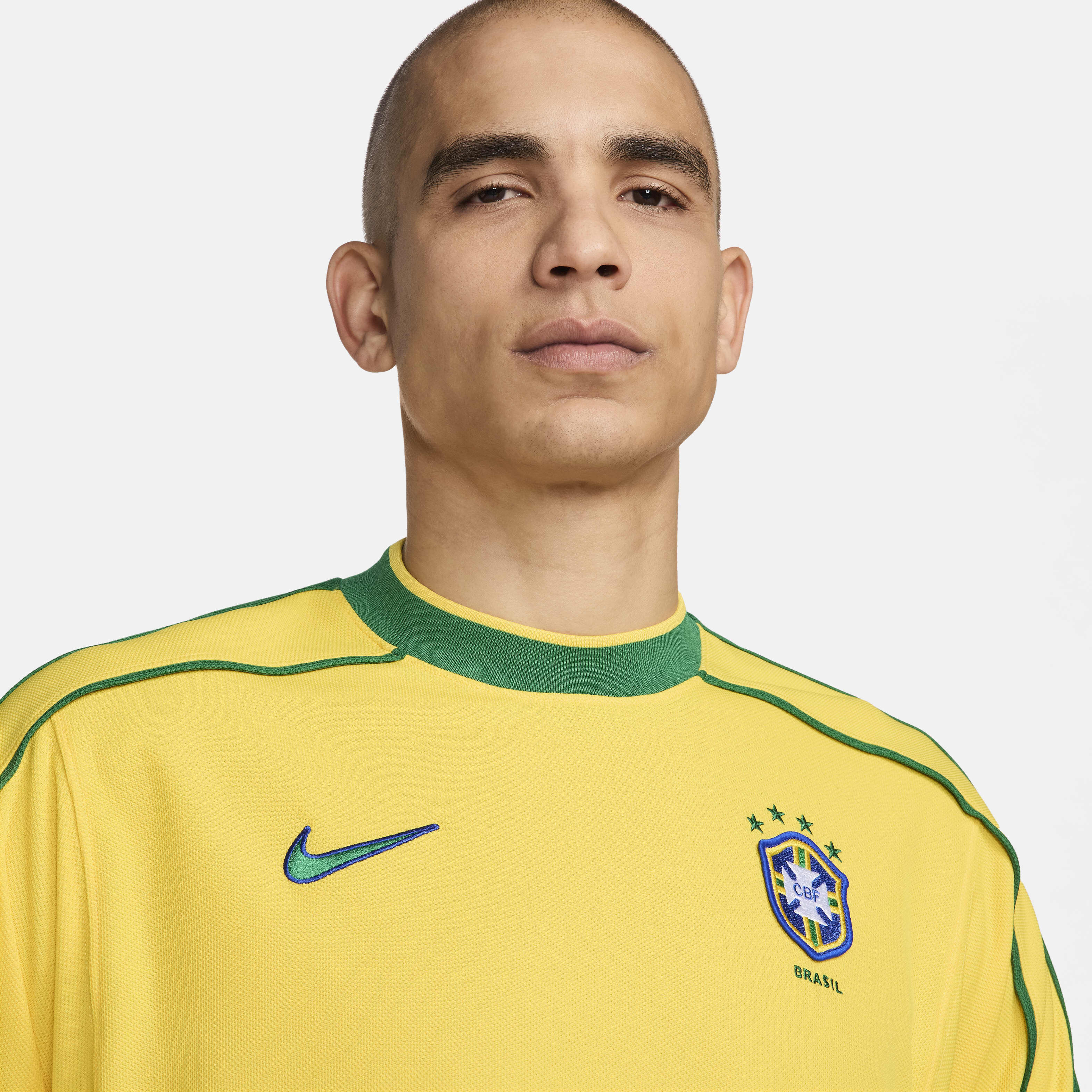 Buy Brazil 1998 Reissue Men's Nike Football Replica Shirt - Varsity  Maize/Pine Green/Lucky Green | Nike Kuwait Official