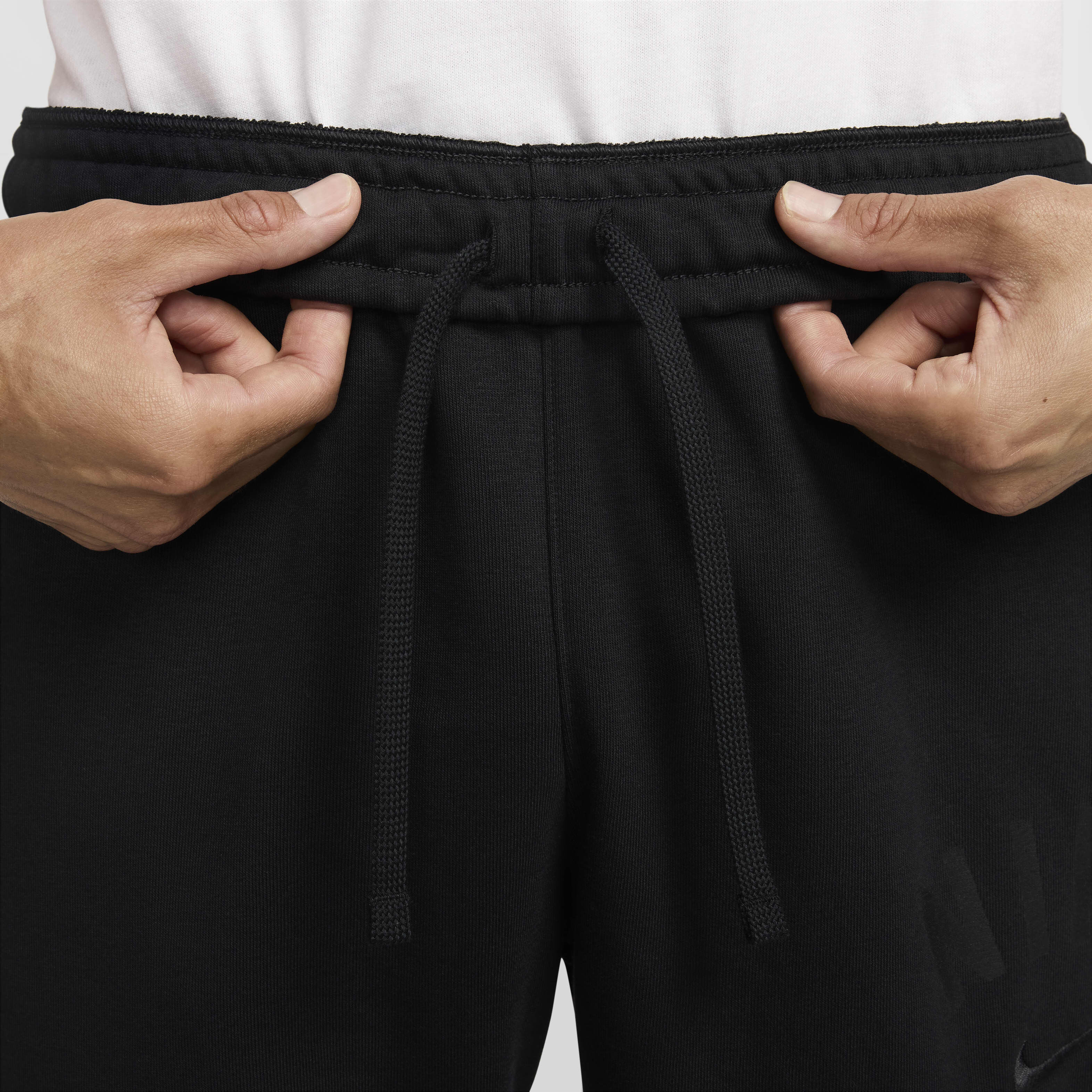 Buy Nike Swoosh Men s Dri FIT Fleece Fitness Joggers Black Black Nike Kuwait Official