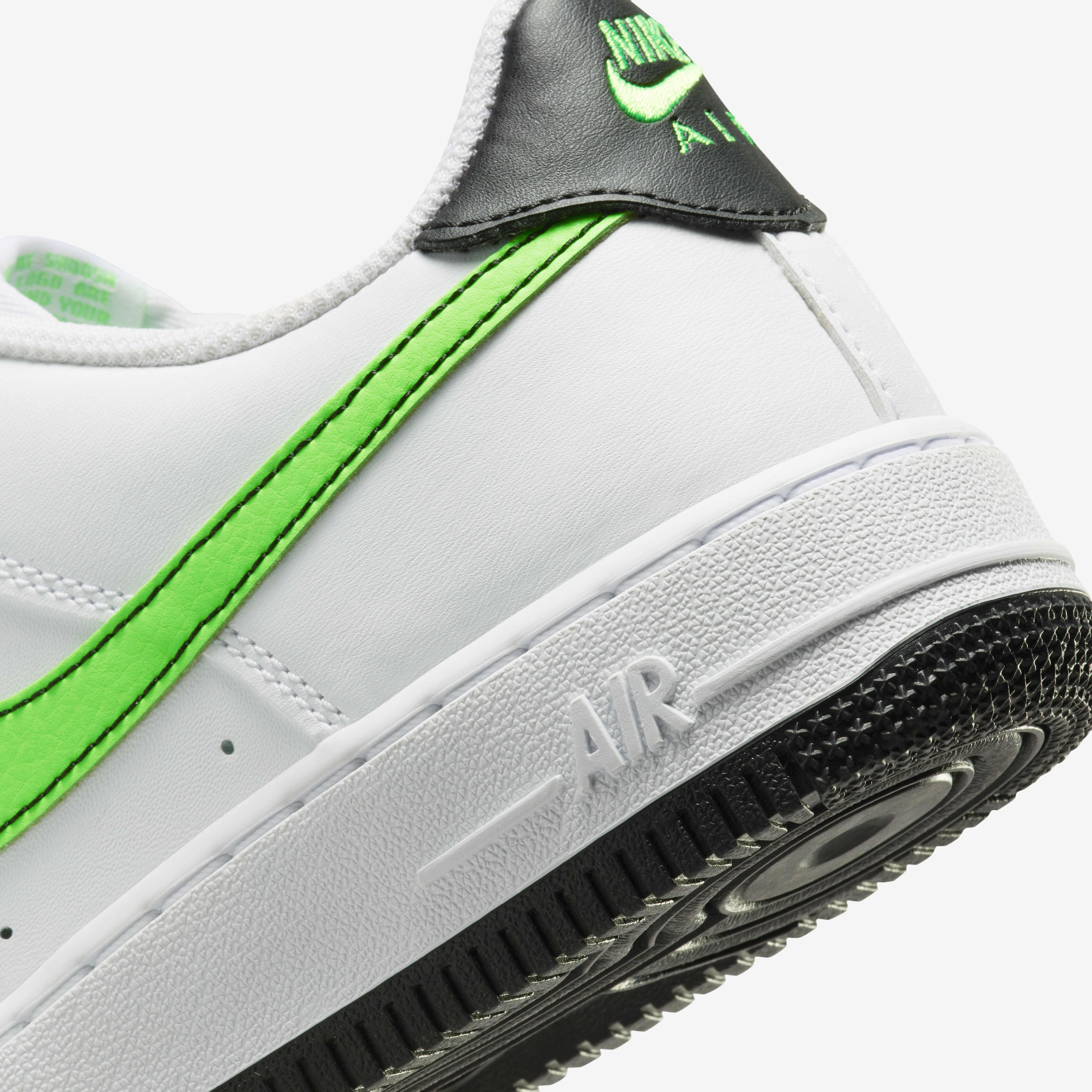 White nike shoes with green swoosh cheap