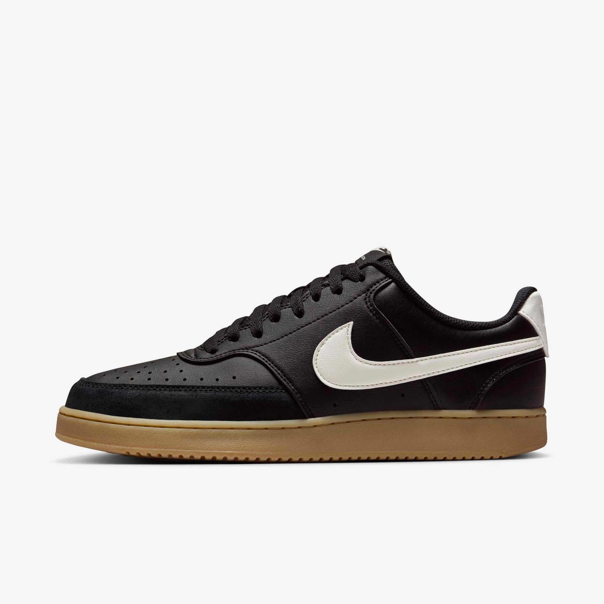 Buy Nike Court Vision Low Men's Shoes Black/Gum Light Brown/Sail