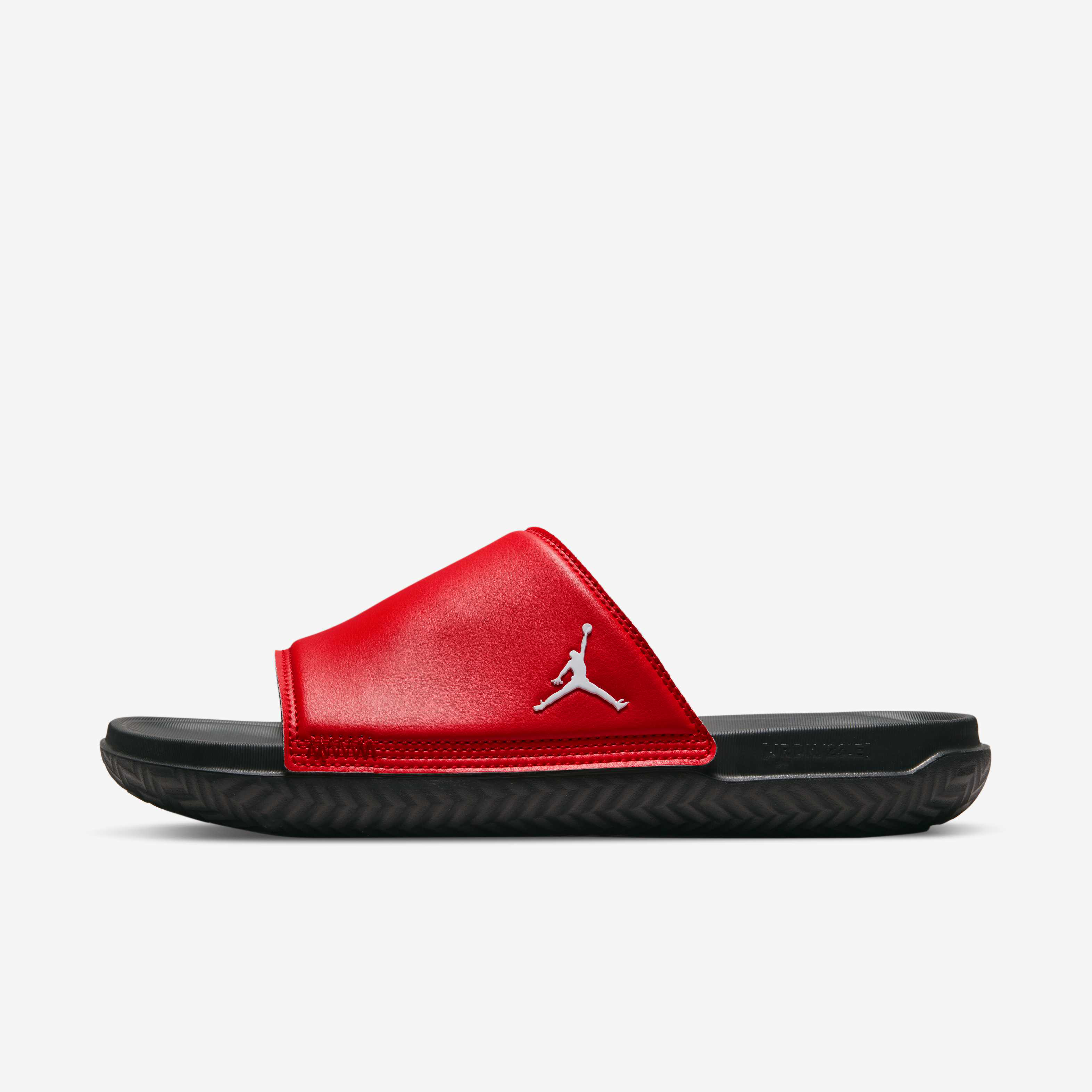 jordan slides red and black