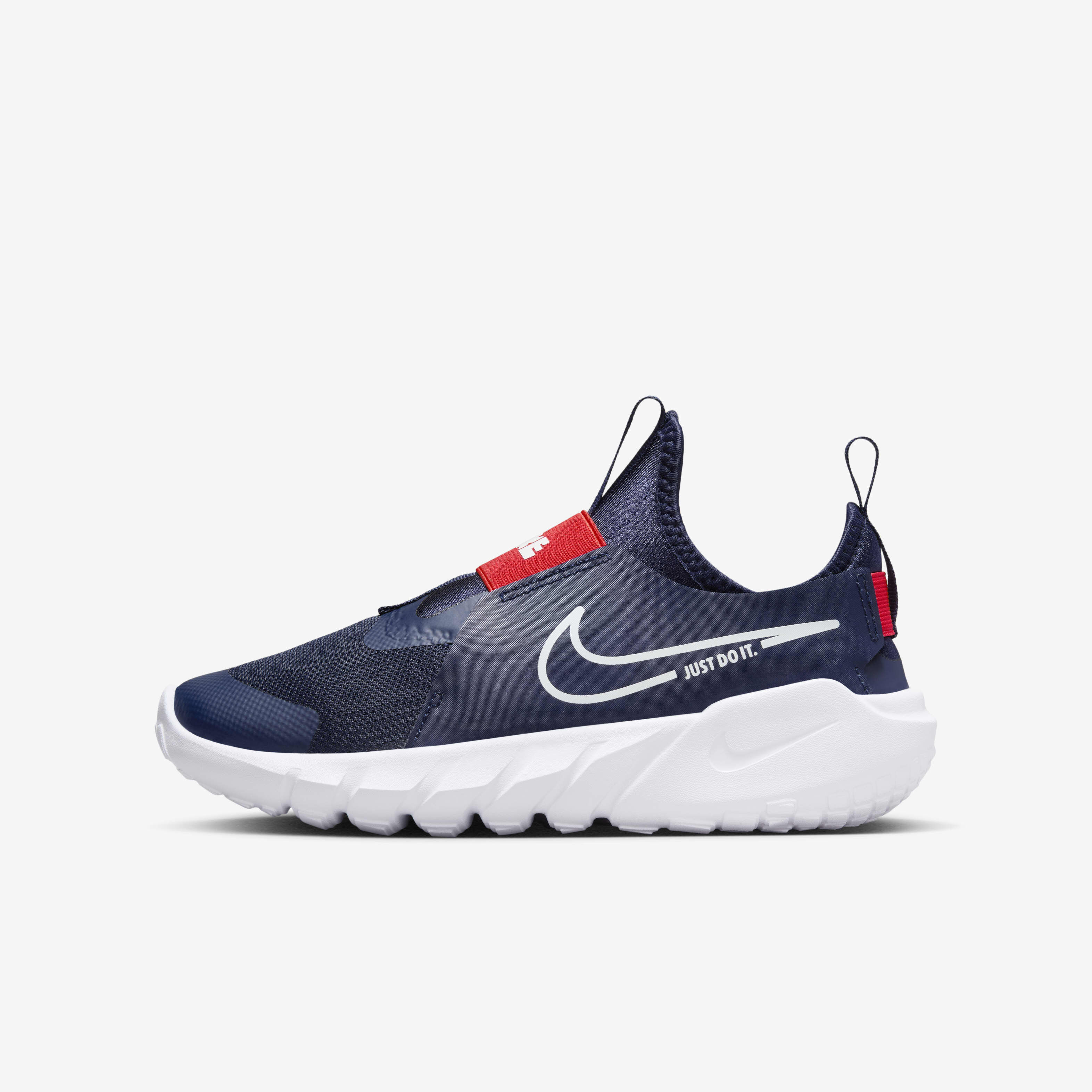 nike flex runner red white and blue