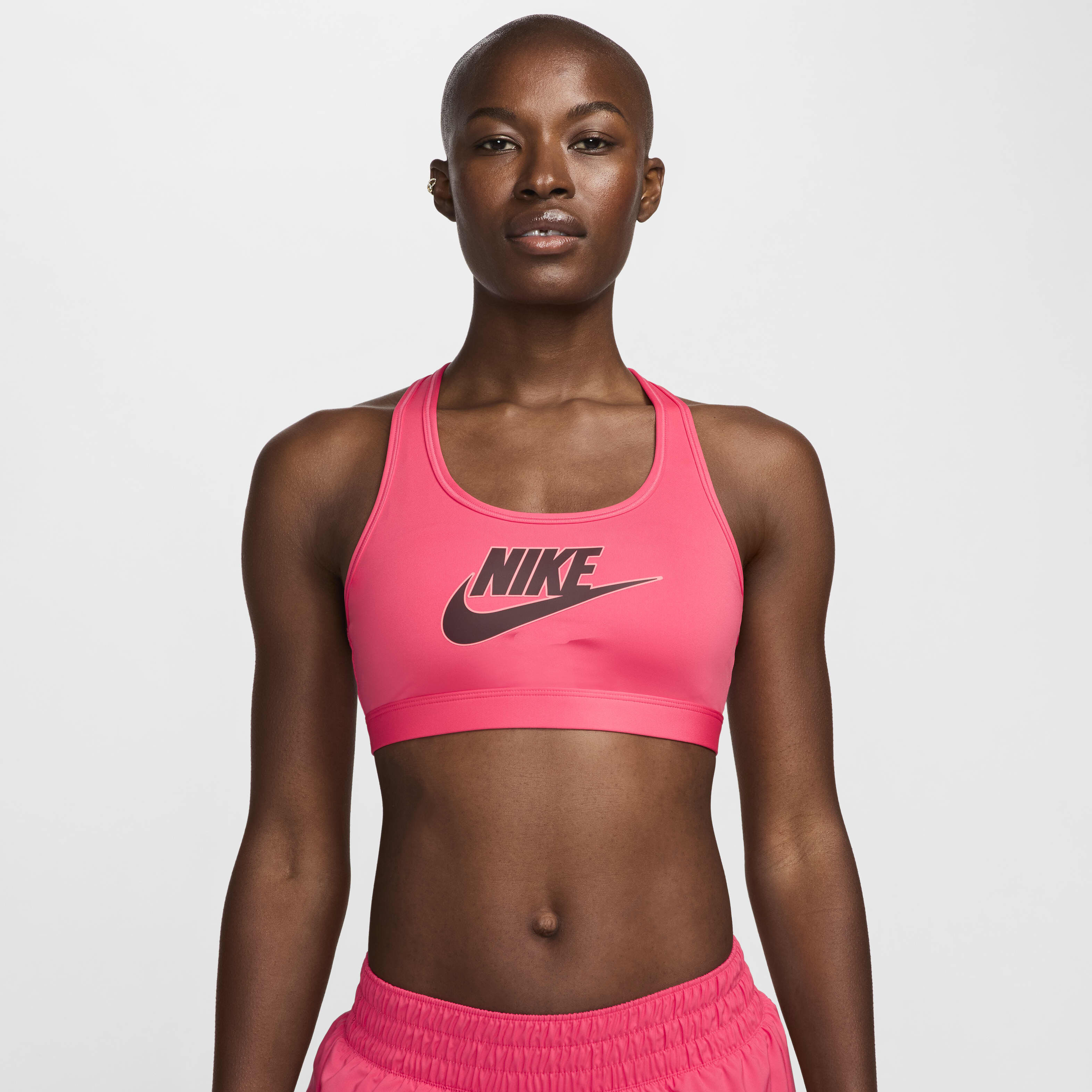 Buy Nike Swoosh Medium Support Women s Padded Logo Sports Bra Nike Kuwait Official