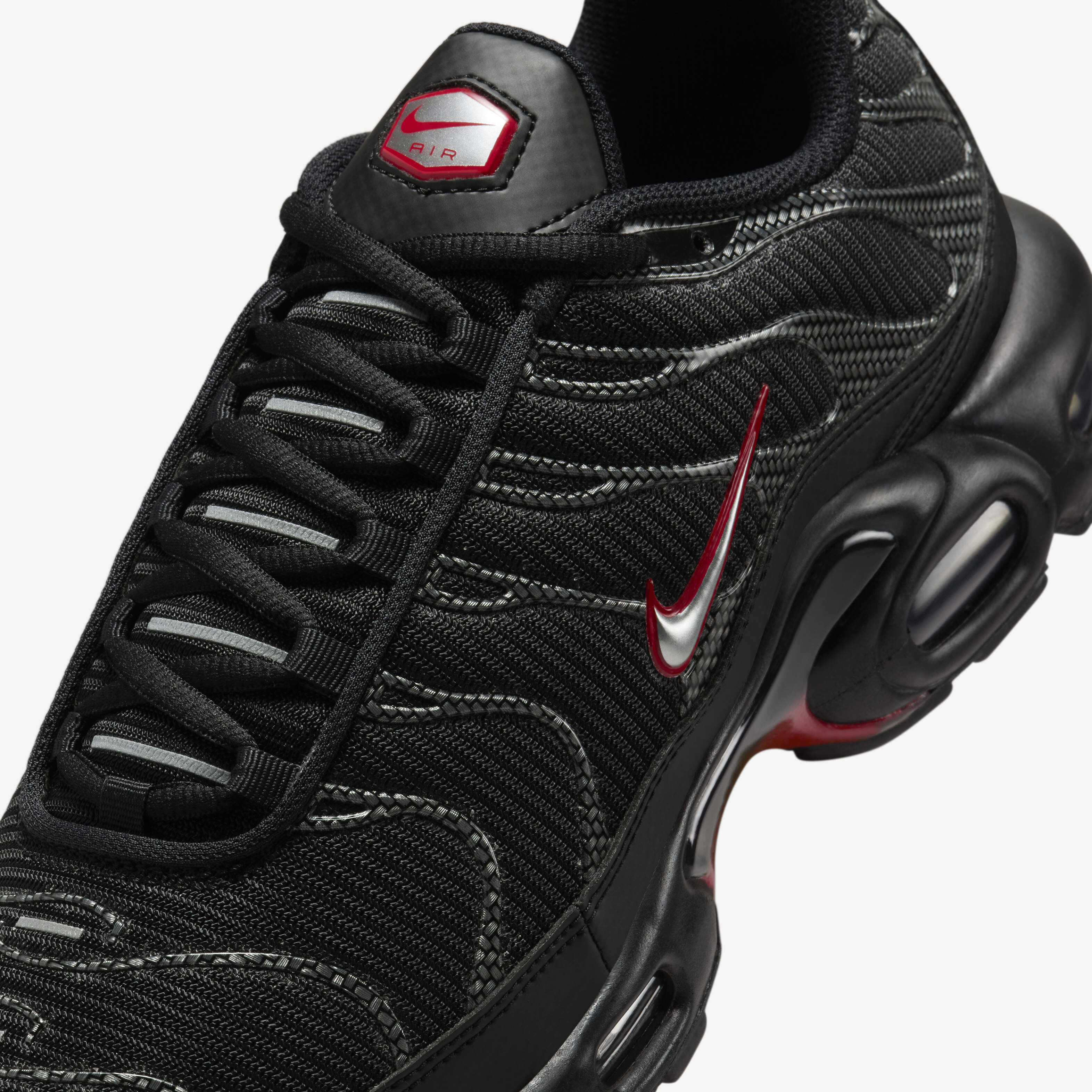 Nike air max plus red and black mens clearance