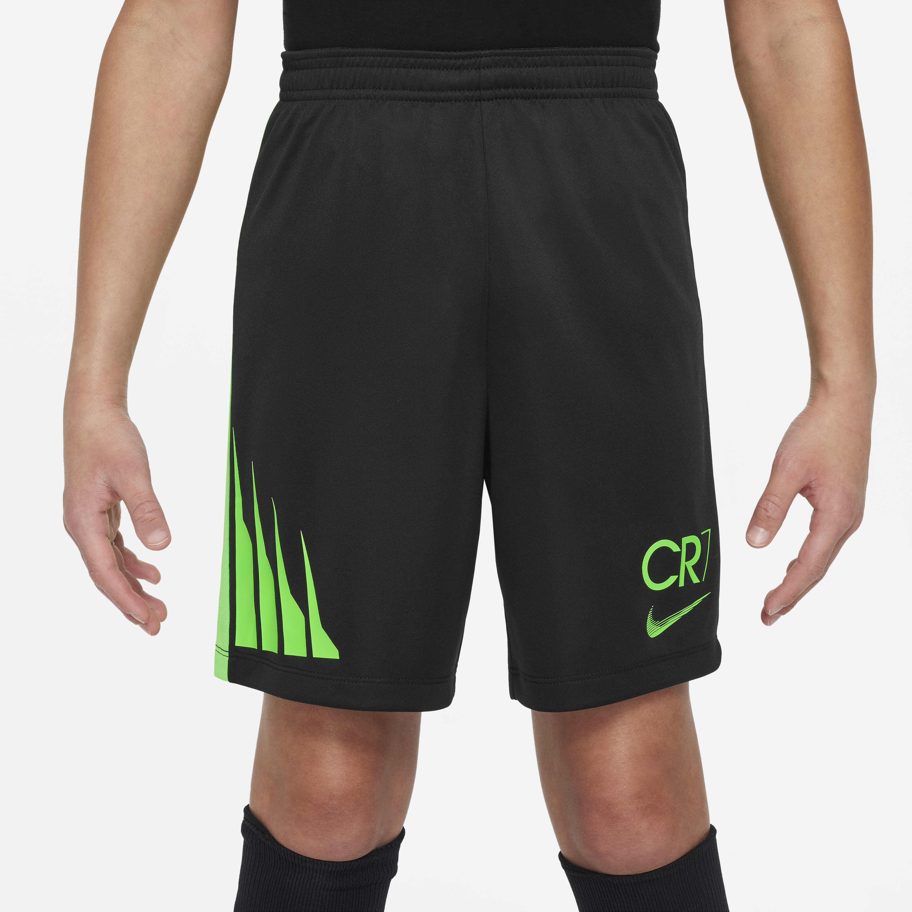 Buy CR7 Older Kids Dri FIT Academy Football Shorts Black Green Strike Green Strike Nike Kuwait Official