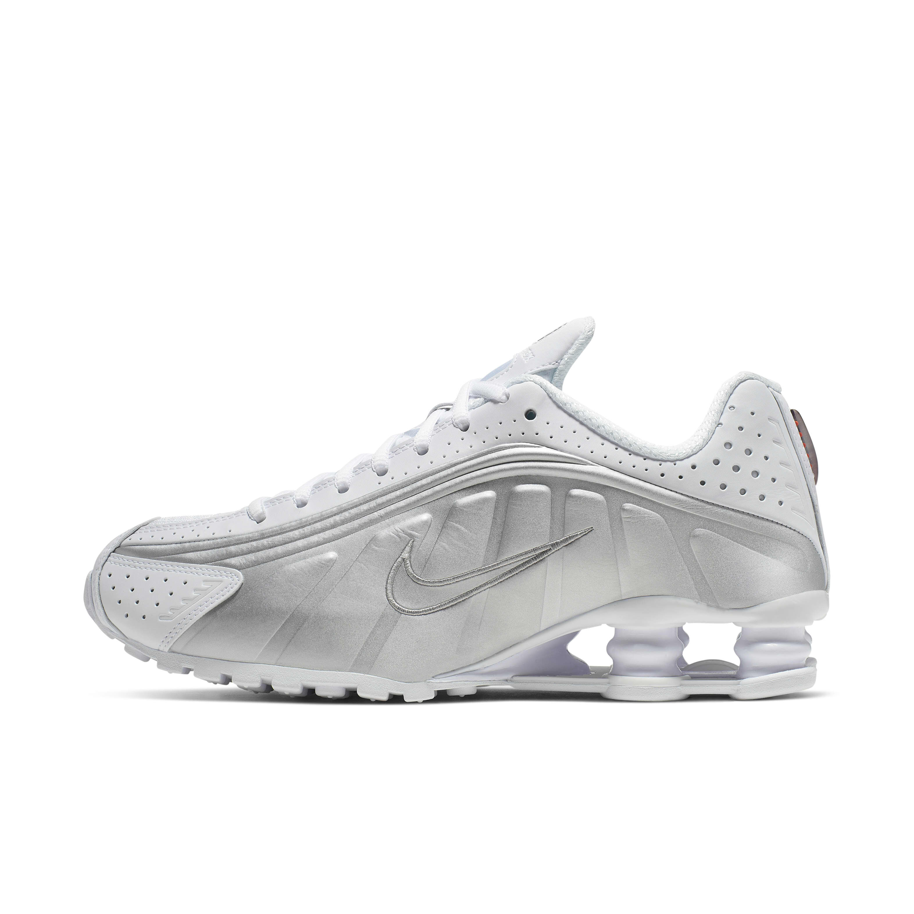 Buy Nike Shox R4 Women s Shoes White Metallic Silver Max Orange White Nike Kuwait Official