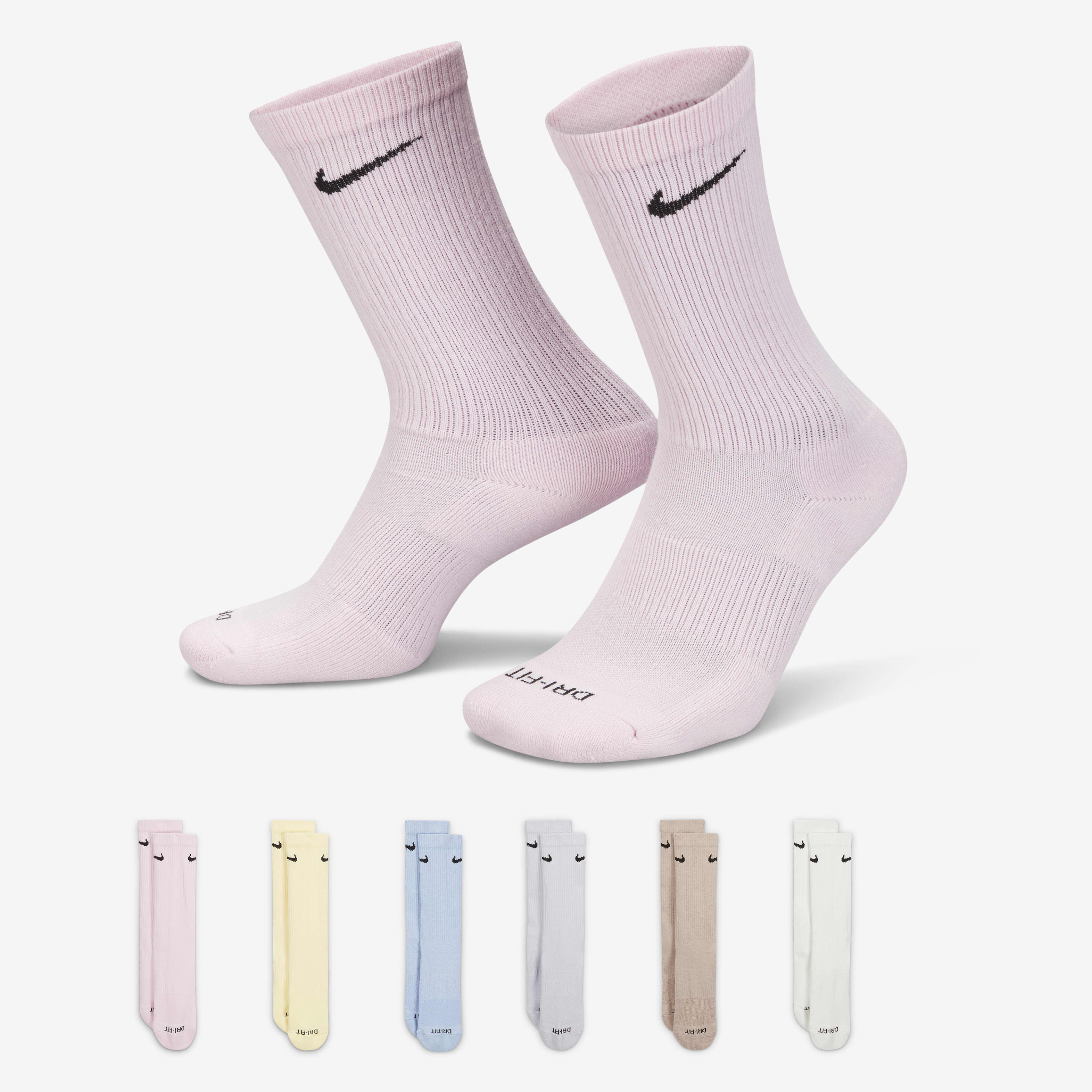Buy Nike Everyday Plus Cushioned Training Crew Socks 6 Pairs Multi Colour Nike Kuwait Official