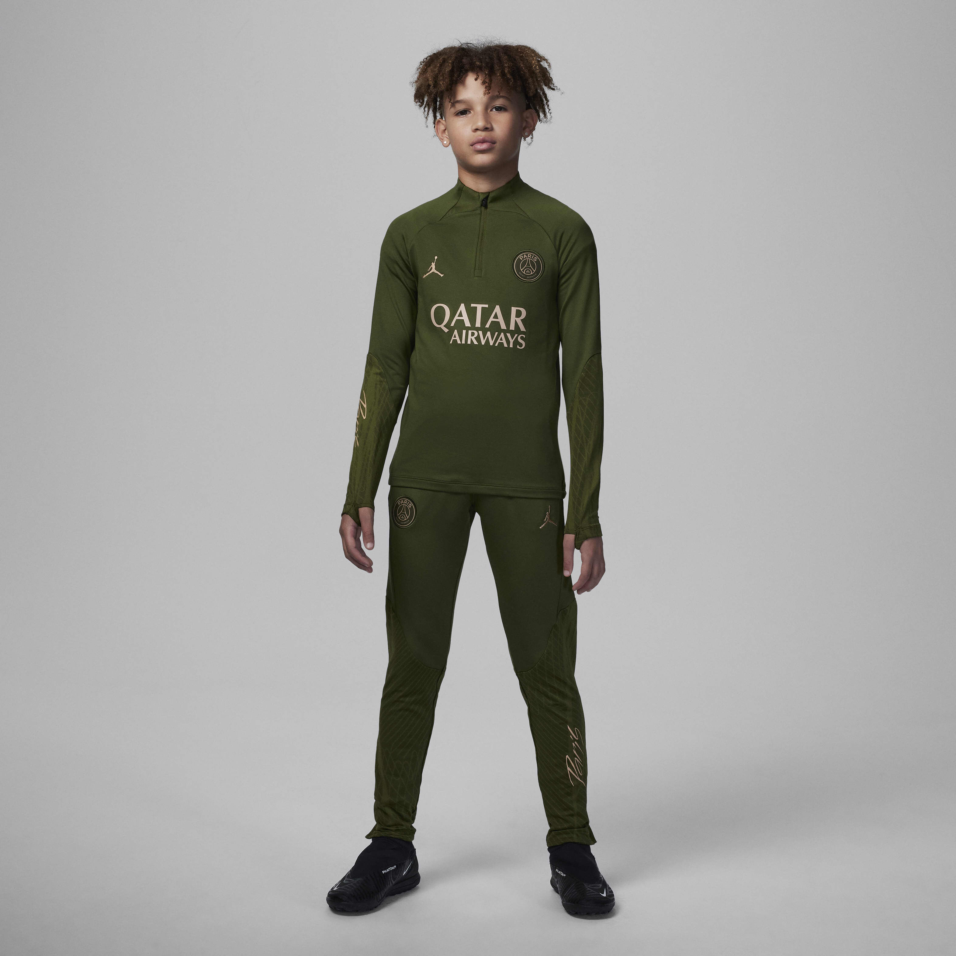 Jordan PSGジャージ オリーブグリーン Jordan x PSG green Casual Fleece presentation jacket 2021/22
