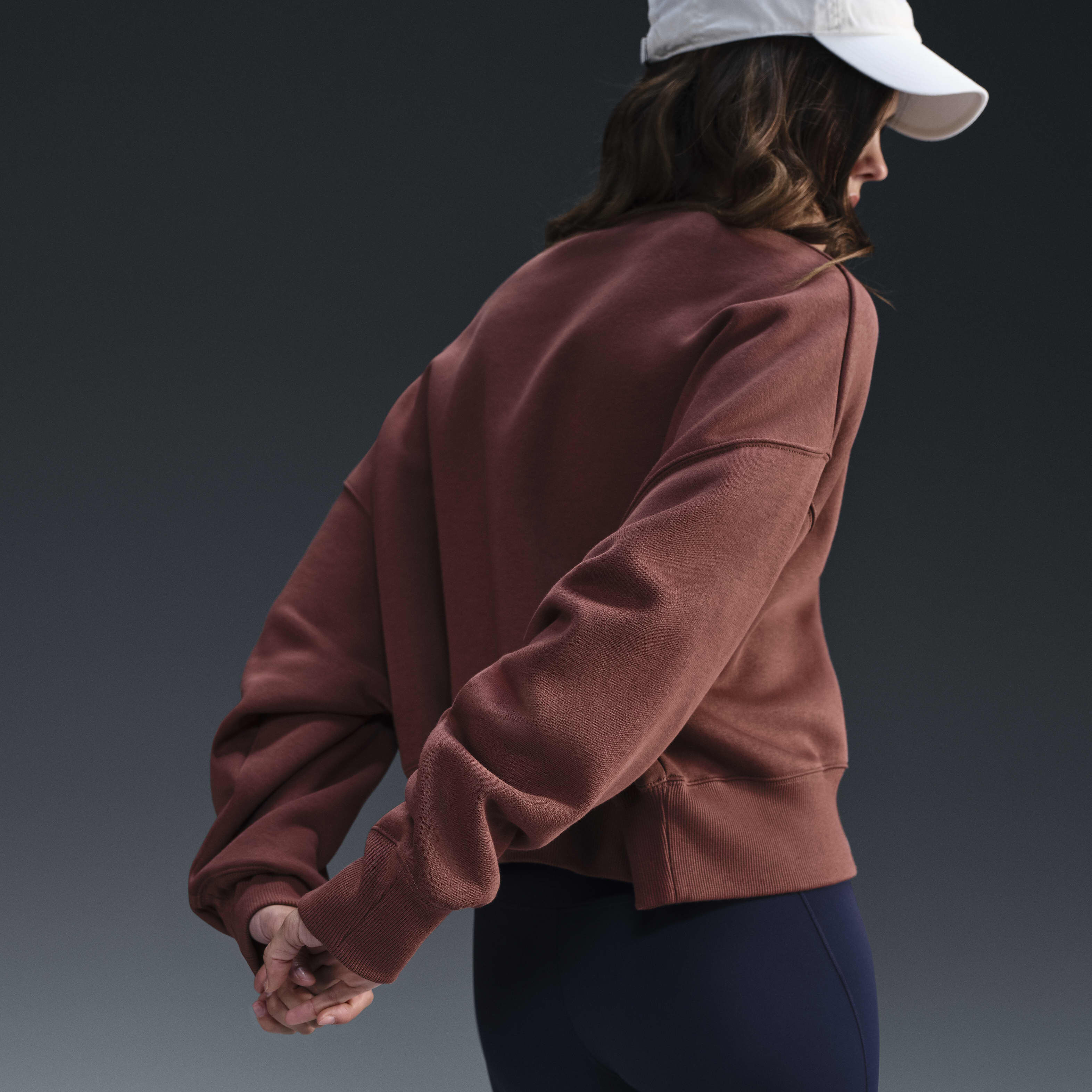 Maroon nike sweatshirt womens sales