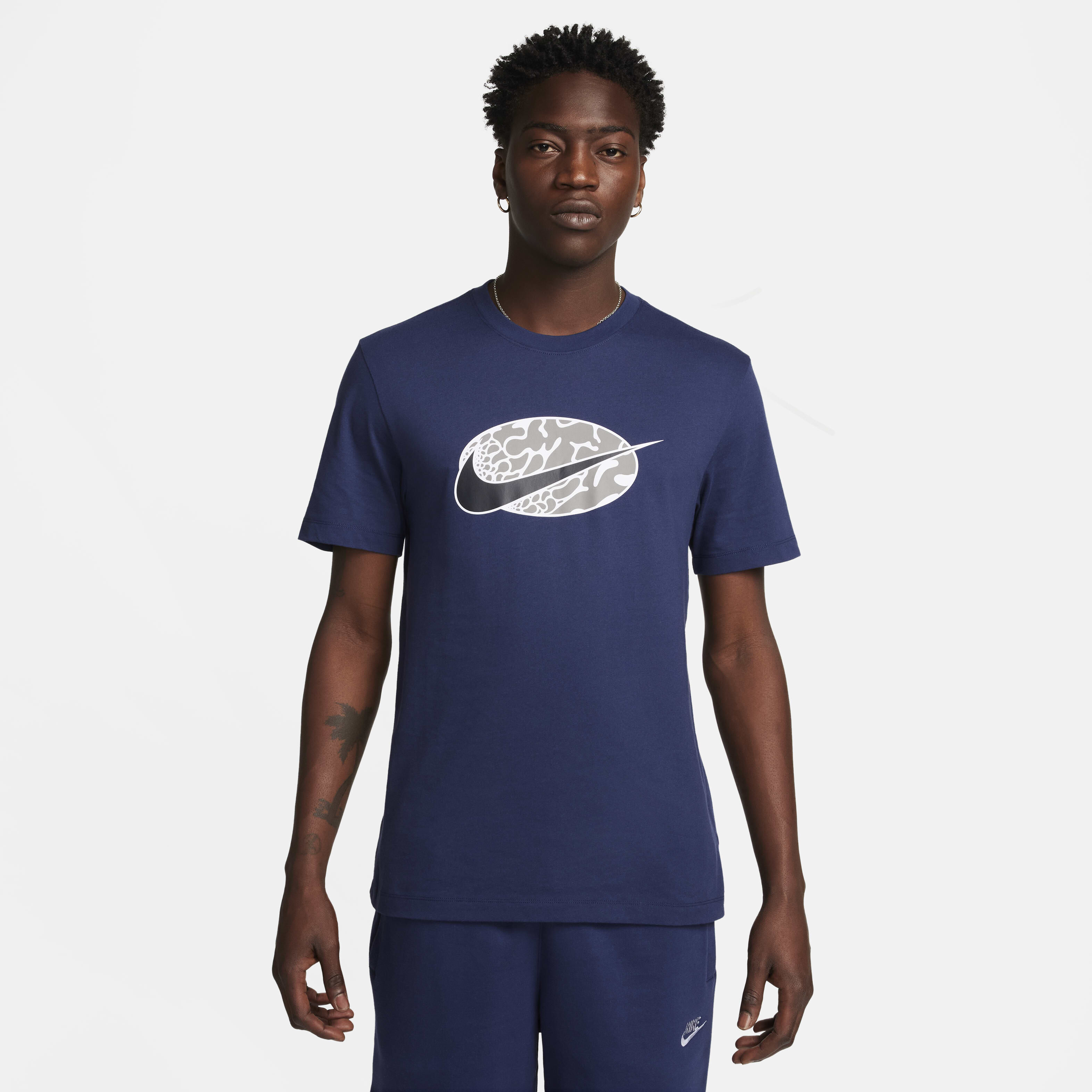 ★Nike★ Sportswear T-shirt M Midnight Navy HJ0773410 HJ0773 Nike Men's Sportswear Club T Shirt Midnight Navy/White