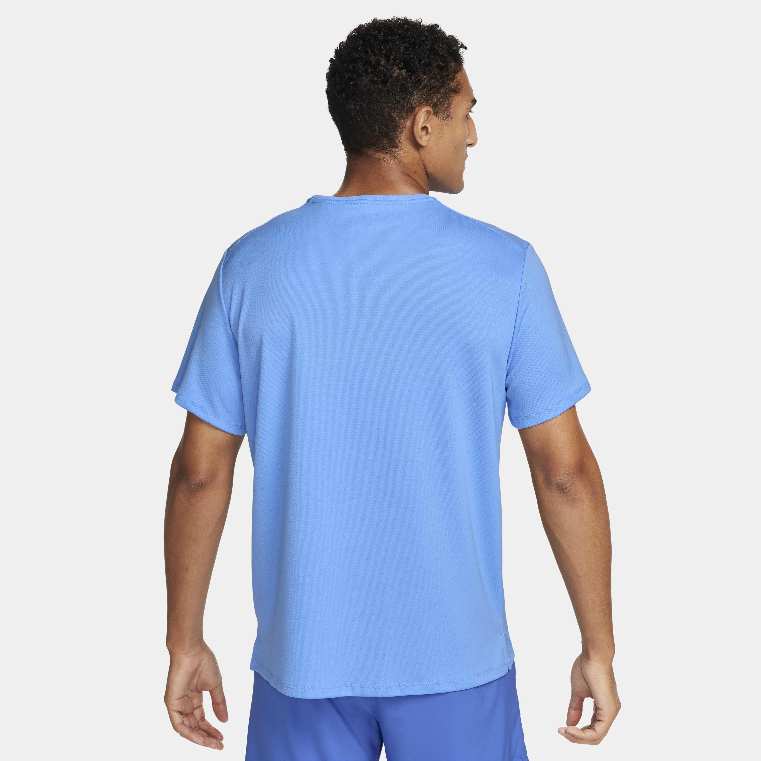 nike miler dri fit short sleeve t shirt blue